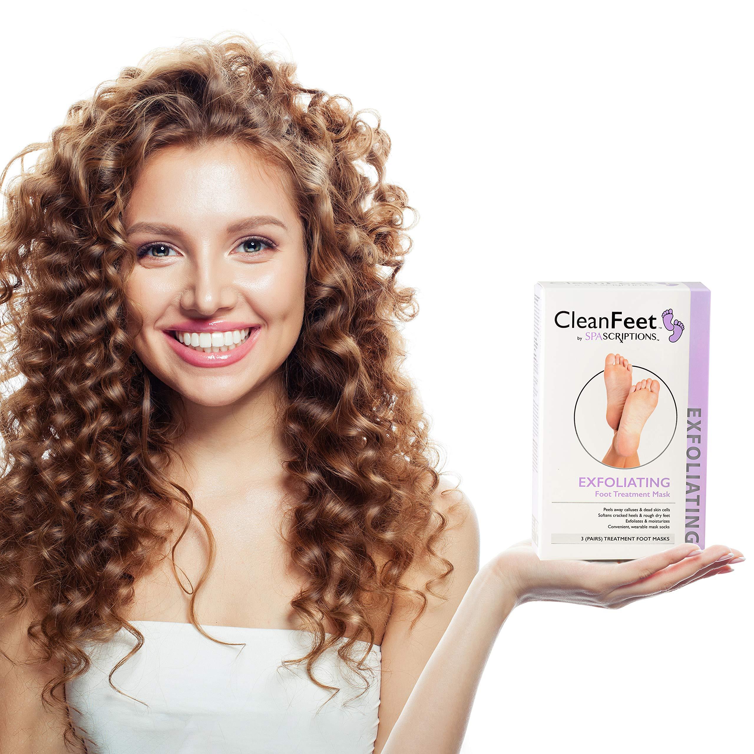 SpaScriptions Spascriptions Treatment Foot Spa Mask Peeling Away Calluses and Dead Skin for Men & Women Baby Soft Skin - 3 Pairs (Exfoliating)