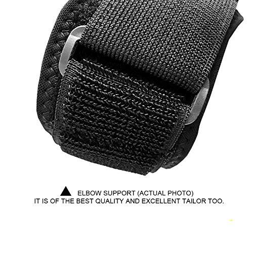 FAVIO FAVIO Tennis Elbow Support with Pressure Point -for Elbow Pain due to Sports, Computer, Gym, Strain, Tear- Black Universal Size
