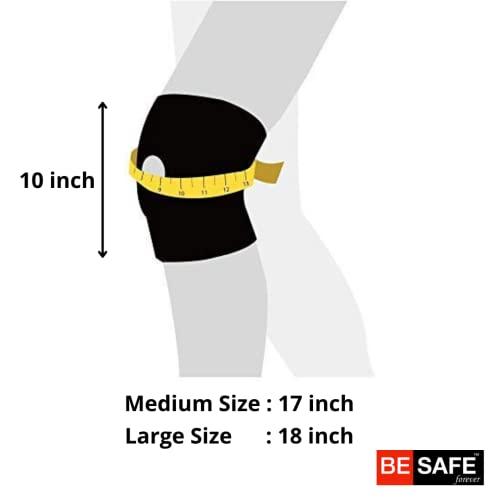 BESAFE Forever BESAFE Forever Knee Cap Support Band for Elderly Old Men and Women Open Patella Pain Relief Knee Brace, Single, Large, Black