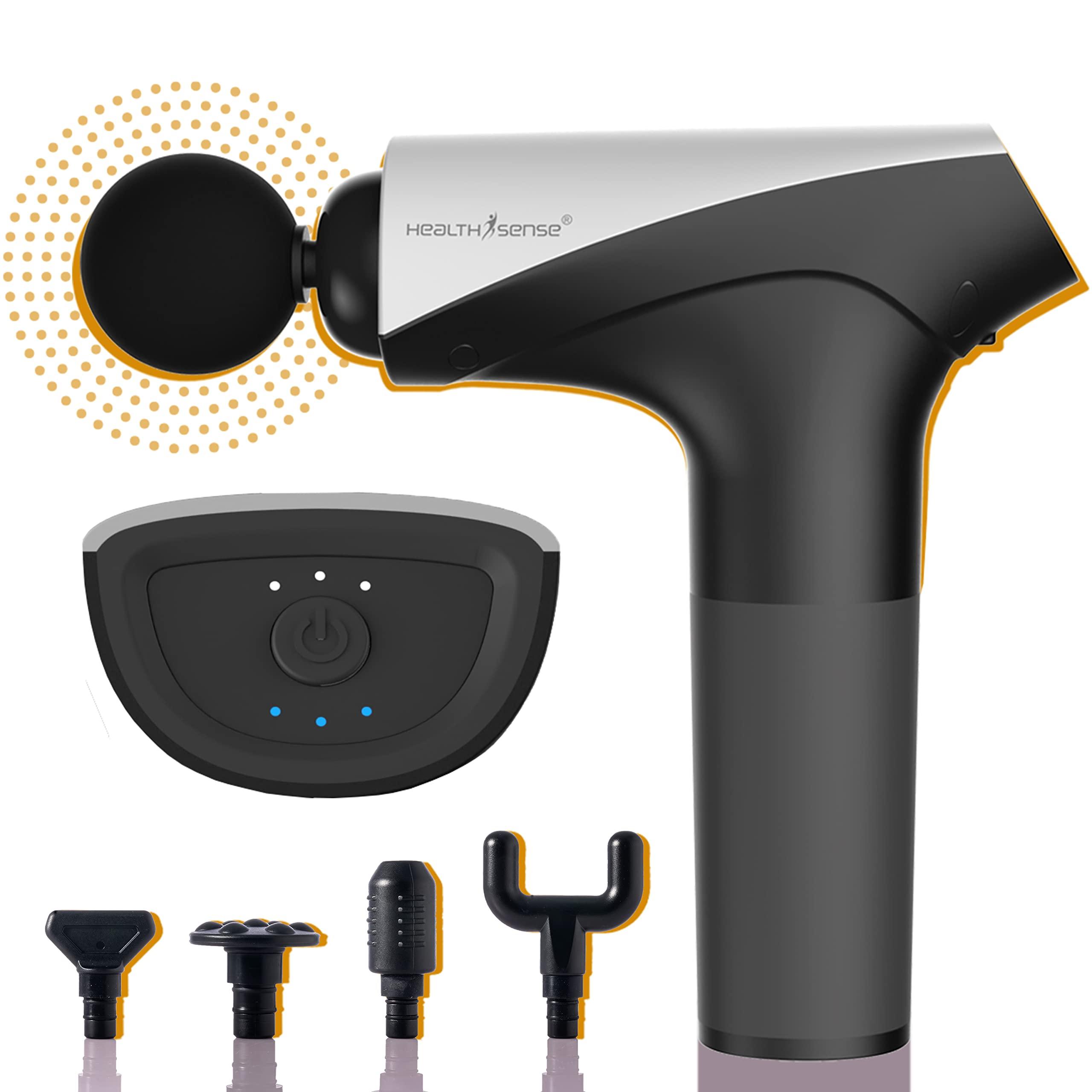 HealthSense Healthsense Massage Gun Machine for Pain Relief | Deep Tissue Percussion Full Body Massager | 5 Massage Heads | High Torque Motor | Lightweight with Non-Slip Handle |1 Year Warranty HM 280