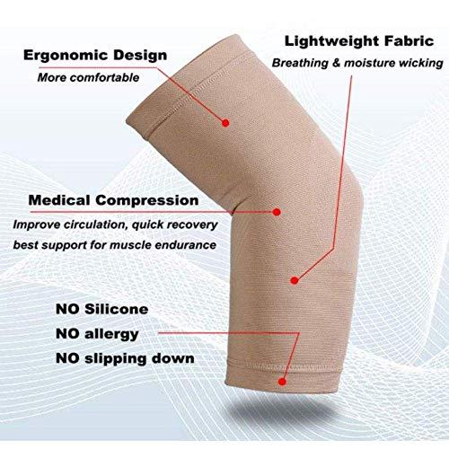 Slovia Slovia® Elbow Brace Compression Sleeve, Instant Arm Support Elbow Sleeves for Tendonitis, Arthritis, Bursitis, Golfers & Tennis Elbow Brace Workouts, Pain Relief, Recovery Large