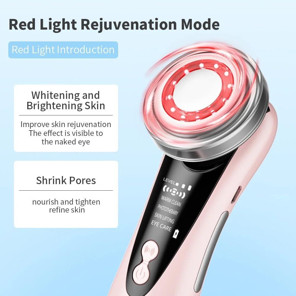 S A ENTERPRISE , India 5 In 1 Face Lifting Skin Rejuvenation Massager Red Blue Light Photon Therapy Eye Care Facial Cleaning Beauty Device