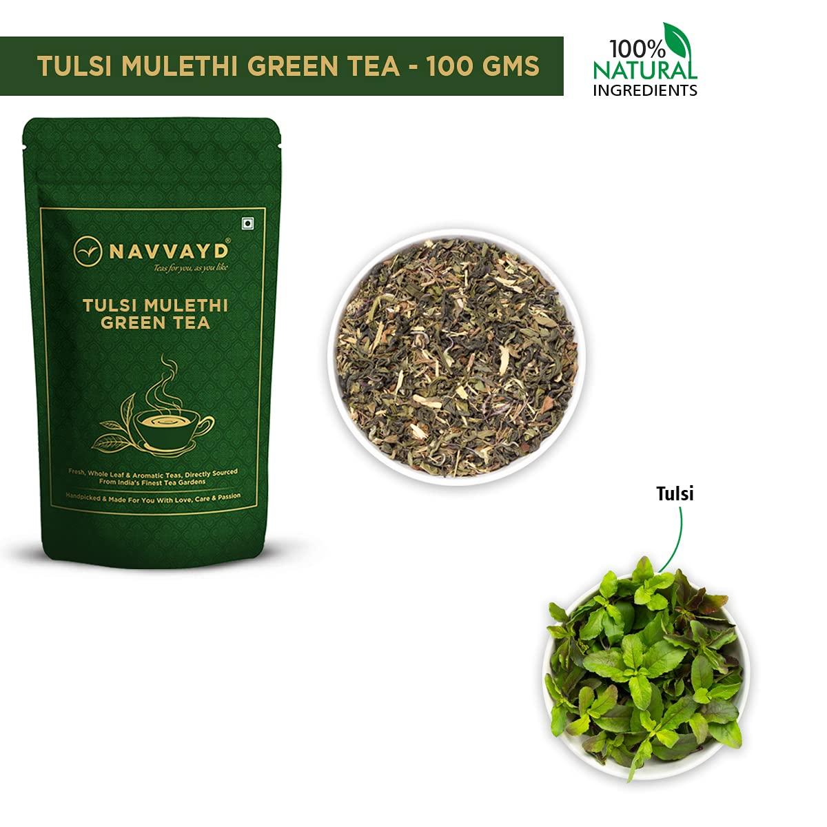 NAVVAYD NAVVAYD Tulsi Mulethi Tea (100 Grams, 50 Cups), Delicious & Healthy Tea with Natural Ingredients
