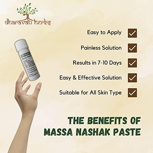Dharavati Herbs DHARAVATI Combo Pack of Massa Removal Paste & Ayurvedic Aloe Vera Gel | Mole Removal Paste (5ml) | Ayurvedic & Herbal Aloe Vera Gel (100gm) | For Clean and Natural Glowing Skin