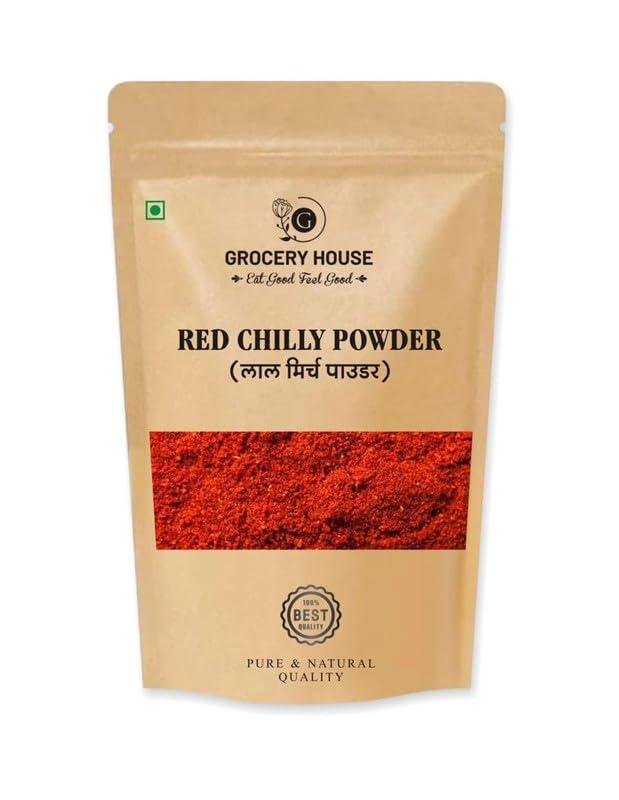 Grocery House GROCERY HOUSE Kashmiri Red Chilly Powder (Lal Mirch Powder) Chilli Powder (Natural) (500 Grams)