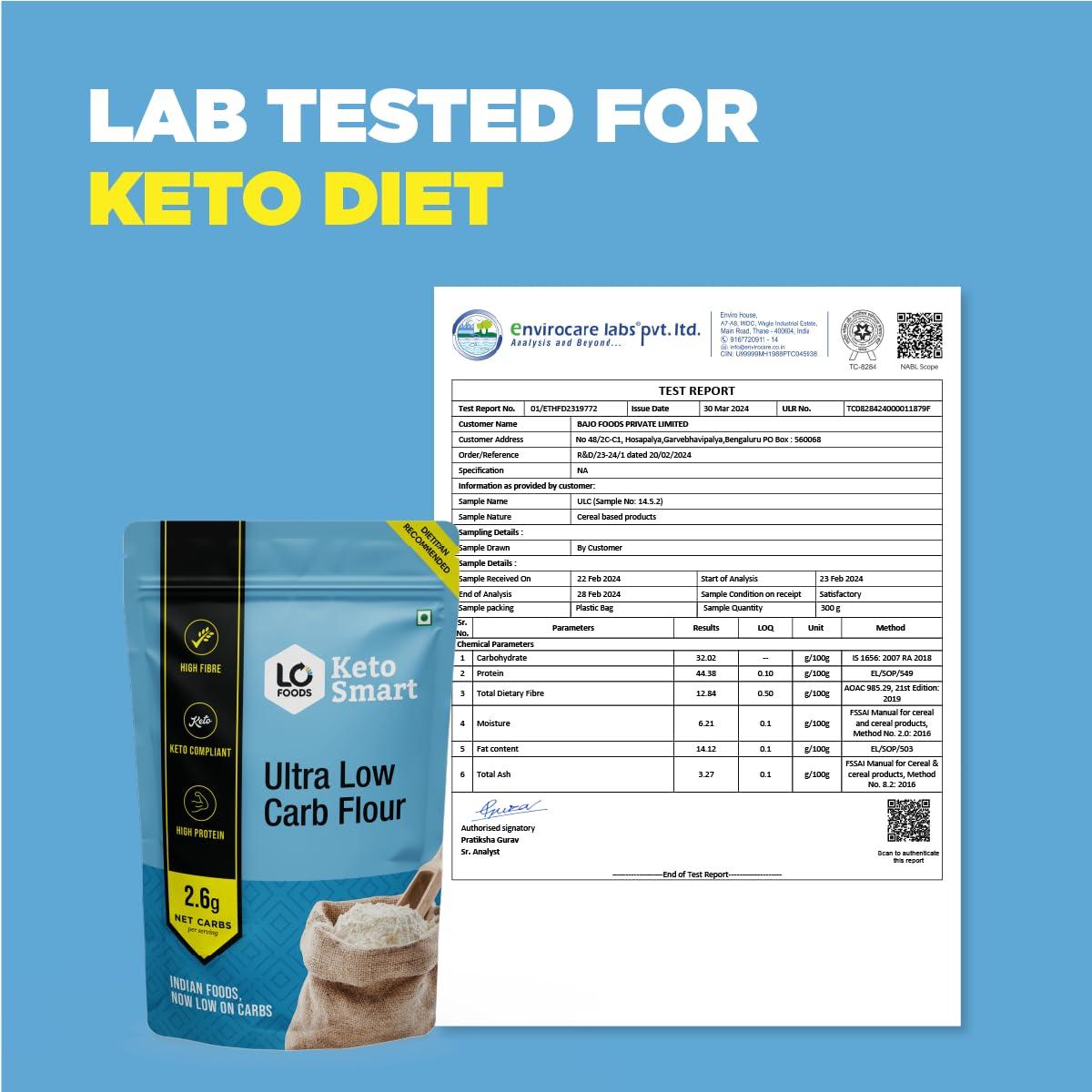 Lo! Low Carb Delights Lo! Low Carb Delights - Ultra Low Carb Keto Atta (5 Kg) | Dietitian Recommended Keto Flour | Lab Tested Keto Food Products for Keto Diet