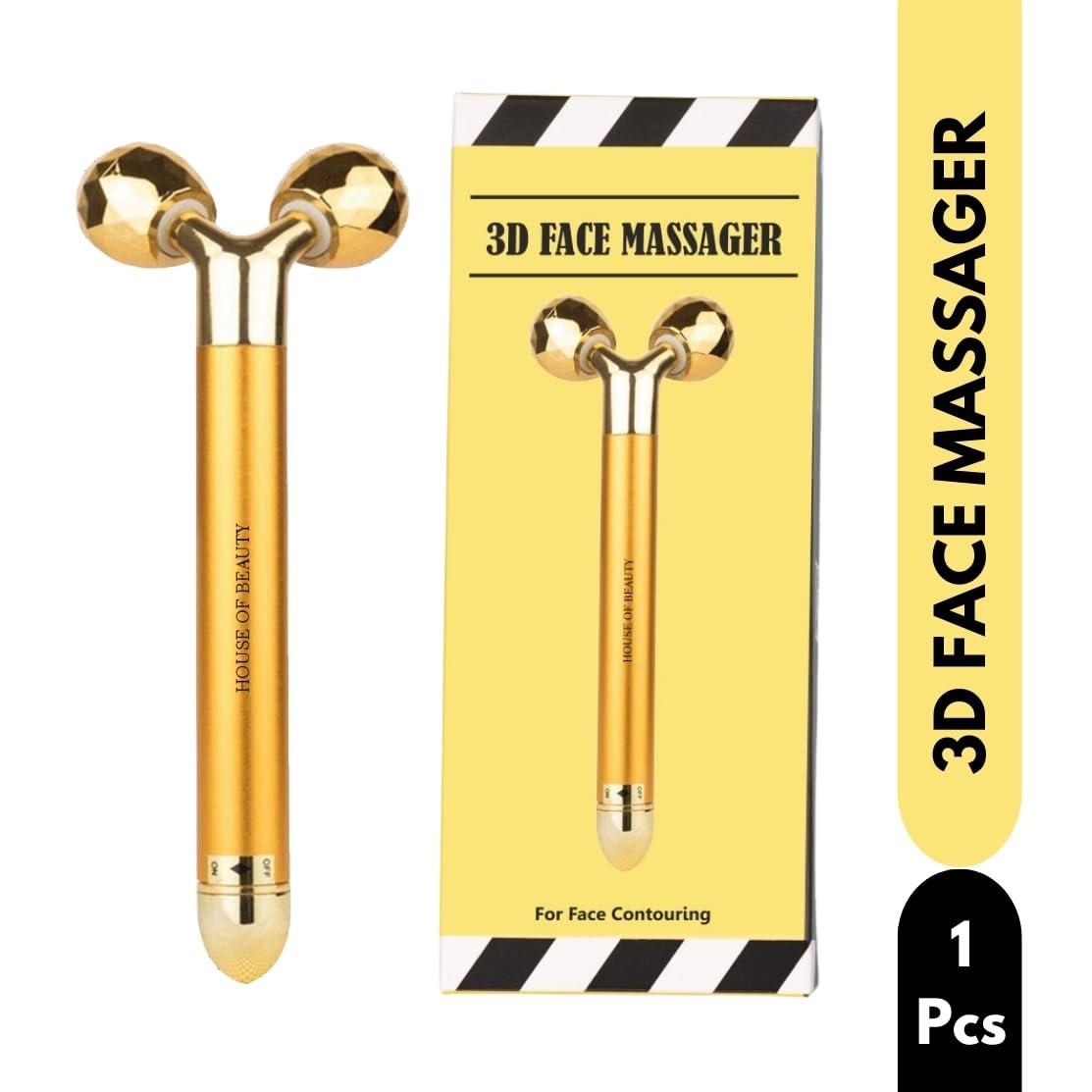 HOUSE OF BEAUTY House of Beauty 3D Face Massager Beauty Bar, Y-shaped Roller - Combination Sculptor (Golden)