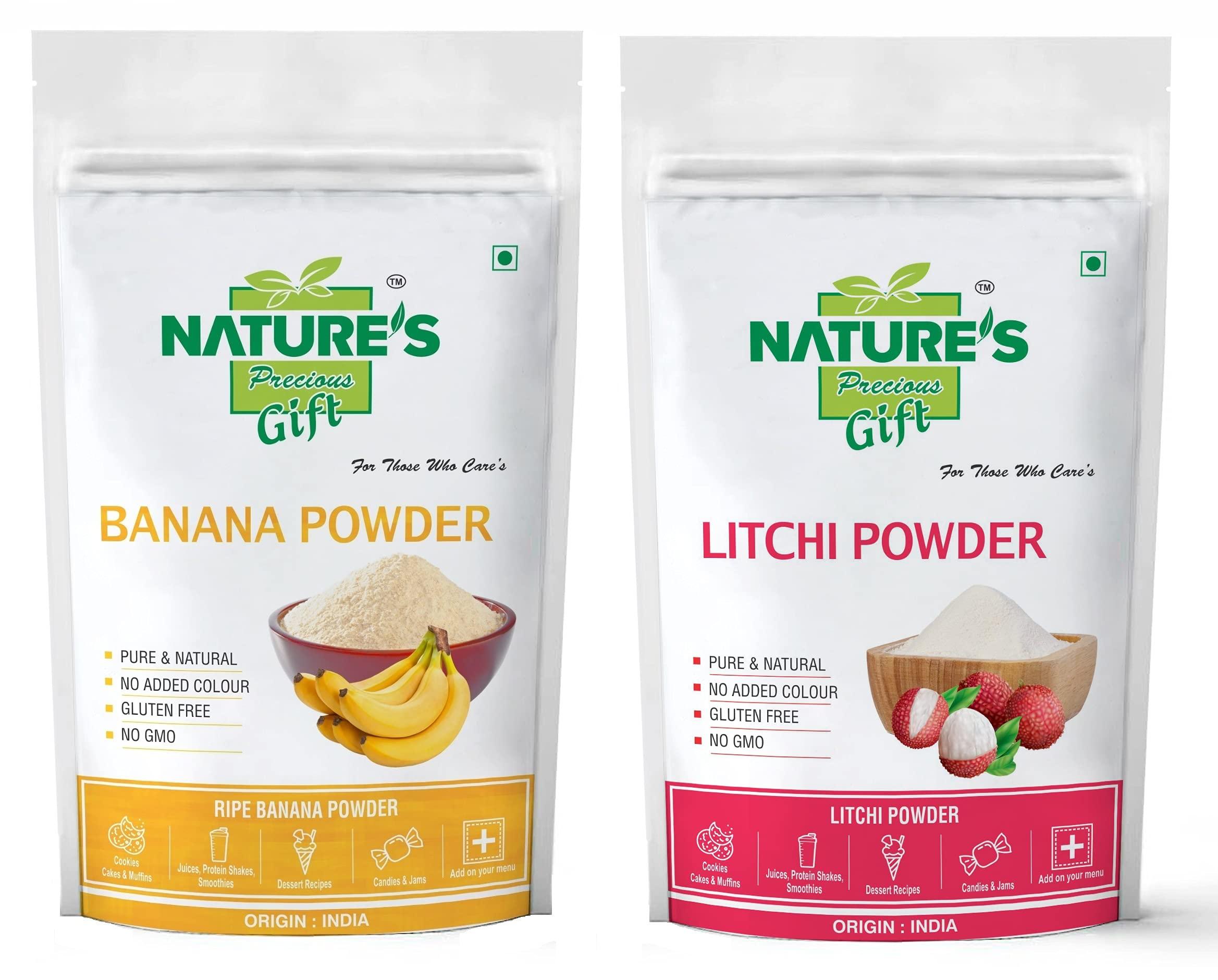 NATURE'S GIFT - FOR THOSE WHO CARE'S NATURE\'S GIFT - FOR THOSE WHO CARE\'S Banana Powder & Watermelon Fruit Powder -100 GM Each (Super Saver Combo Pack)