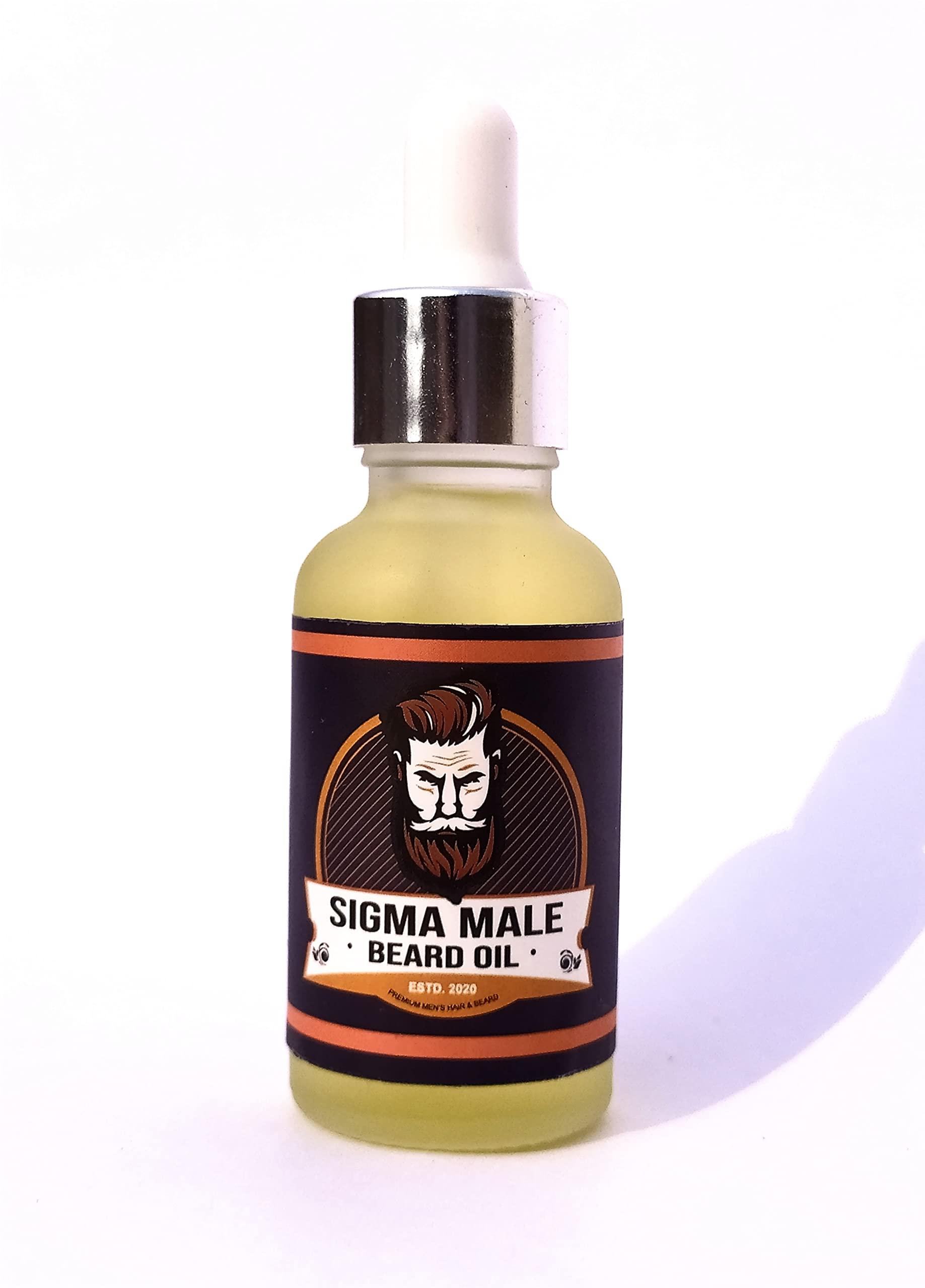 SIGMA MALE Sigma Male Beard Oil with ARGAN & JOJOBA, 100% NATURAL, Best Beard Growth Oil for Men, Nourishes & Strengthens Uneven Beard - 30ML