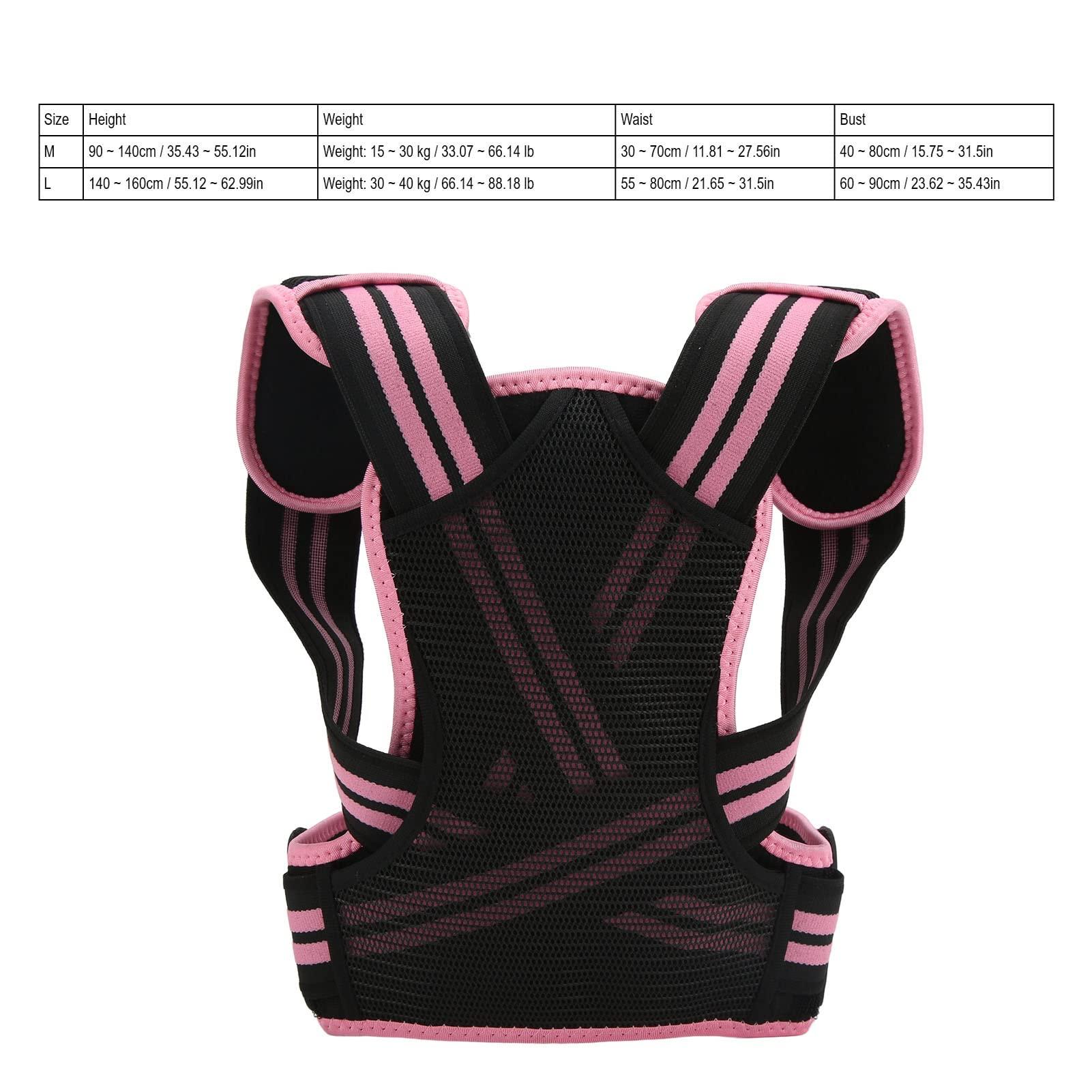 FOFY Posture Corrector, Back Straightener Easy Wearing Extended Shoulder Strap for Girl (Pink)