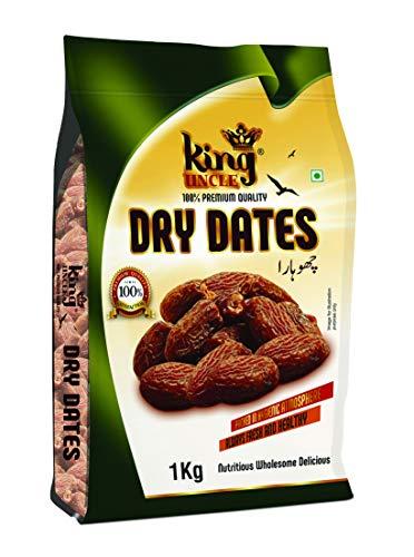 KING UNCLE King Uncle's Dry Fruits Dry Dates (Kaala Chuara), 1 Kg (2 x 500g)