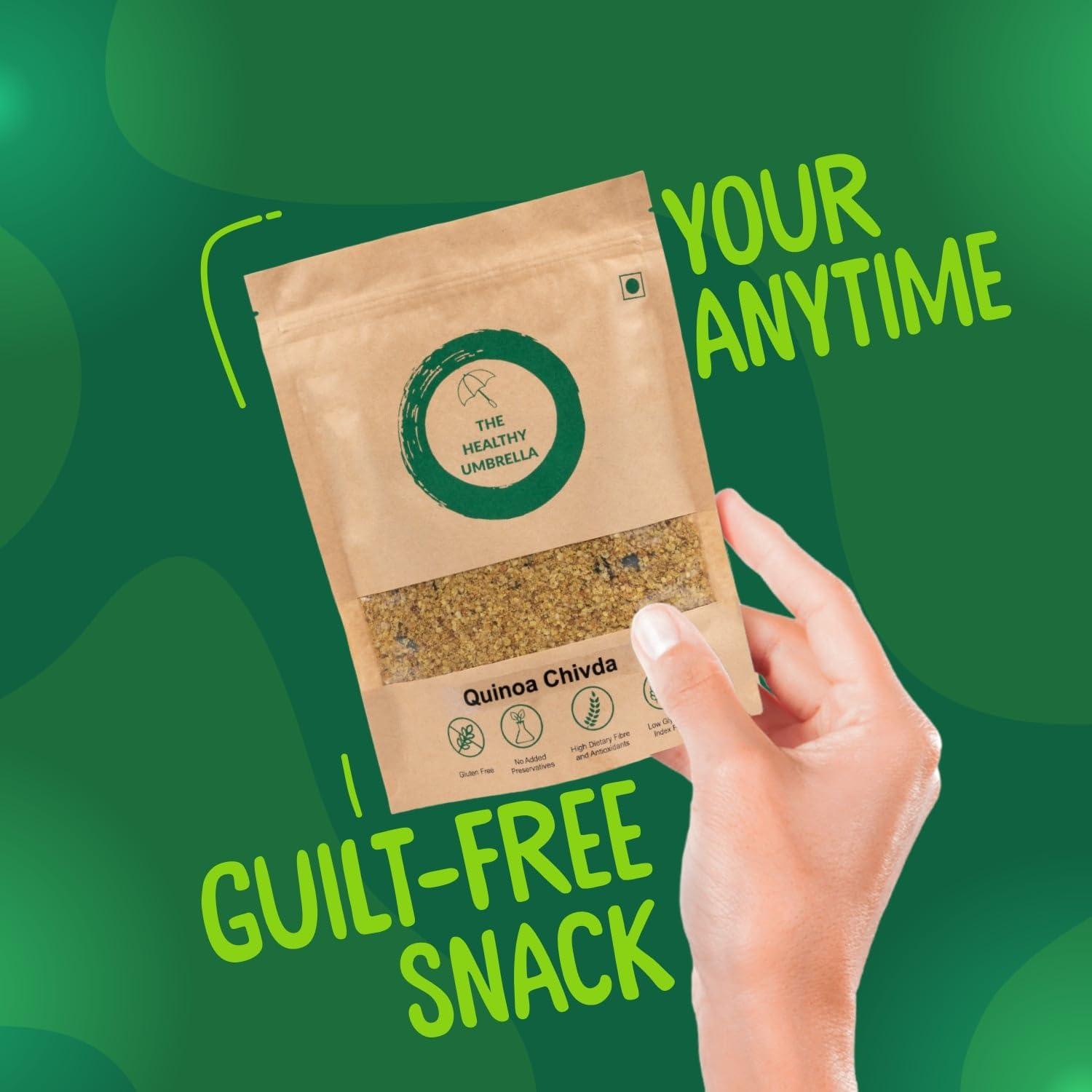 The Healthy Umbrella The Healthy Umbrella Quinoa Millet Chivda 165 gm is Perfect for Anytime Munching, Tea Time Nutritious Snack High Fiber Gluten Free Made with Unpolished Millet