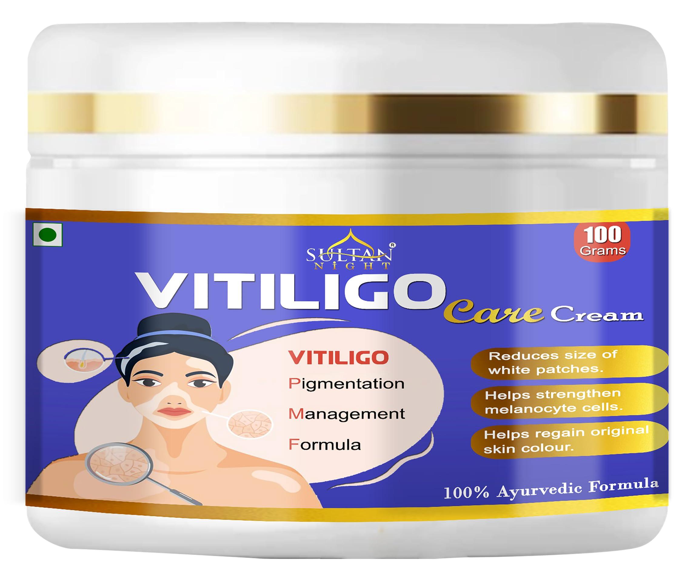 Sultan Night Sultan Night Vitiligo cream 100gm | Super Effective on Vitiligo | White Patches, Discoloration of Skin, Scar Removal, Piebald, Sweat Spot for men and women(2x50g)