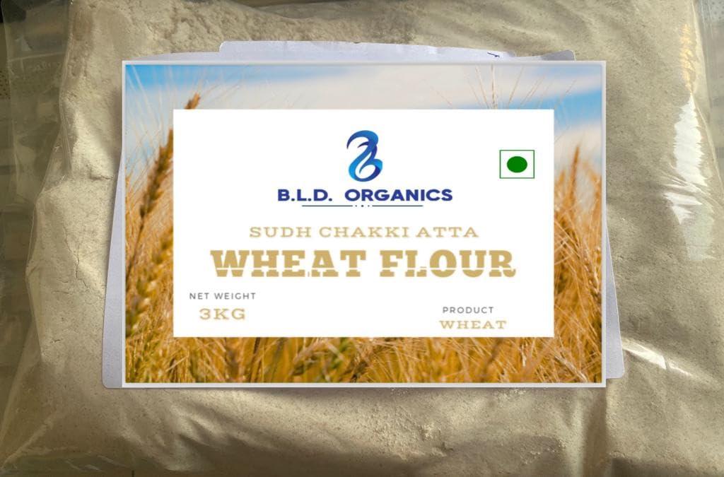 B.L.D. ORGANICS Khapli Wheat Flour (2 kg) | High Dietary Fiber for Easy Digestion | Stoneground Emmer Atta