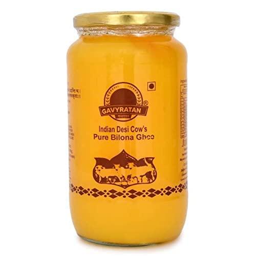 GAVYRATAN GAVYRATAN 100% Pure Tharparkar A2 Cow Ghee: Made Using Traditional Bilona Method in Glass Jar - Non GMO and Organic (Pack of 2)