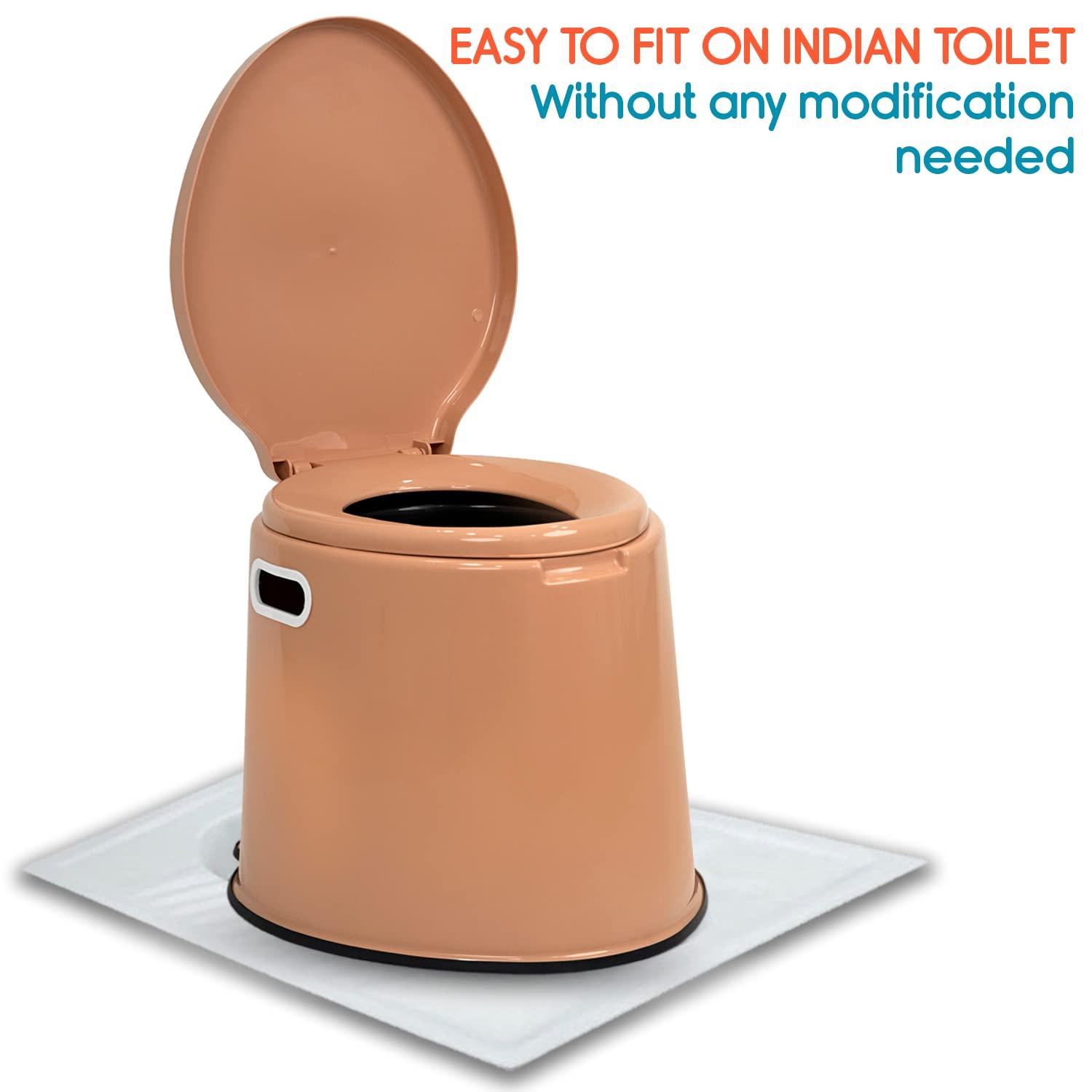 KosmoCare KosmoCare Plastic Portable Commode Toilet Stool, Commode Stool, Toilet Commode For Patients, Indian Commode Stool, Portable Toilet Seat For Adult, Kids & Handicap People, White