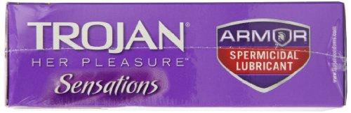 Trojan Trojan Her Pleasure Sensations Spermicidal Condoms, 12 Count