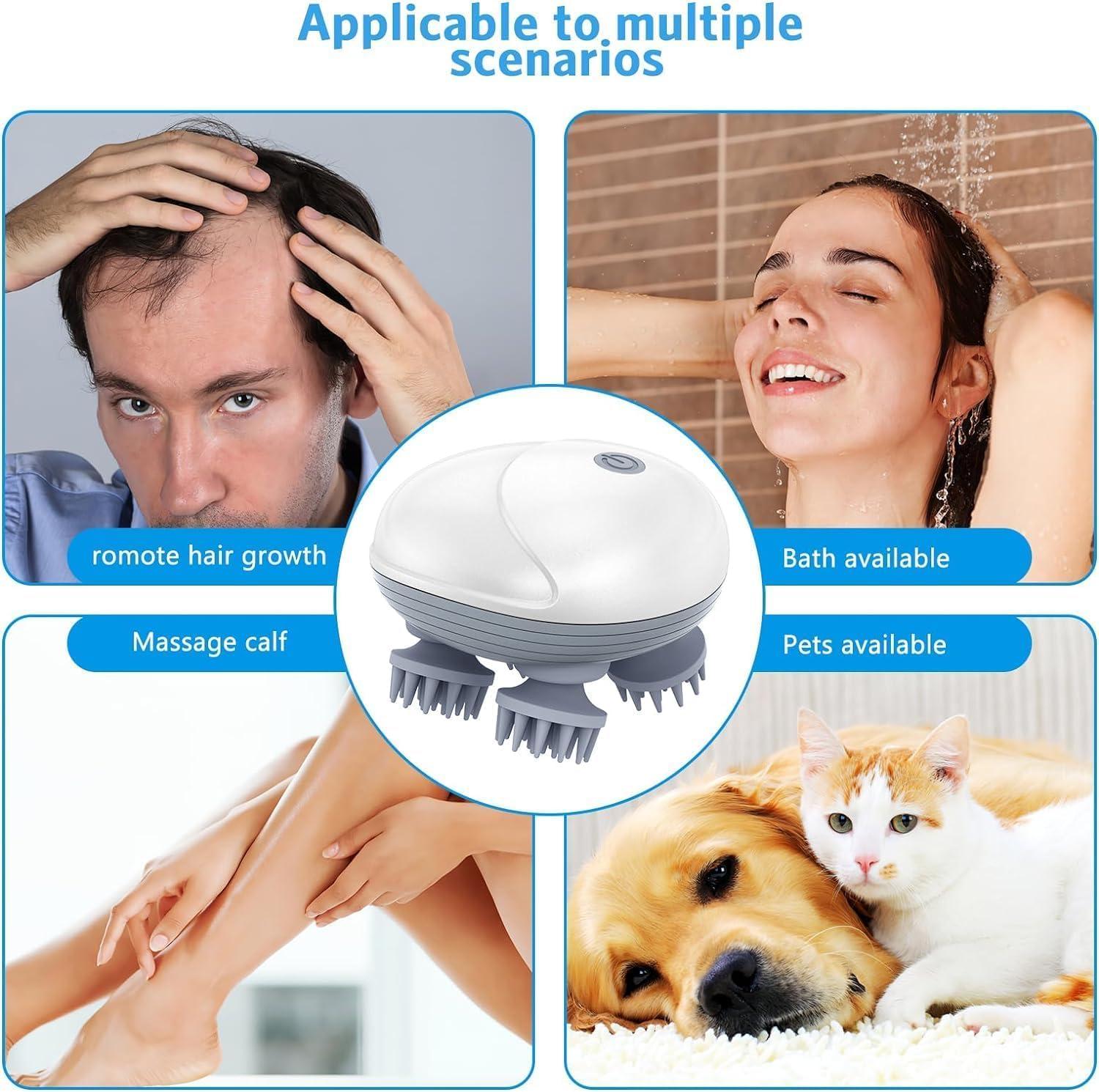 Dealsure Dealsure Head Massager Vibrating Machine 4 Heads Electric Massager for Scalp and Body| Handheld Massager Tool with Telescopic Handle for Relaxing Muscle Relief & Head Massage