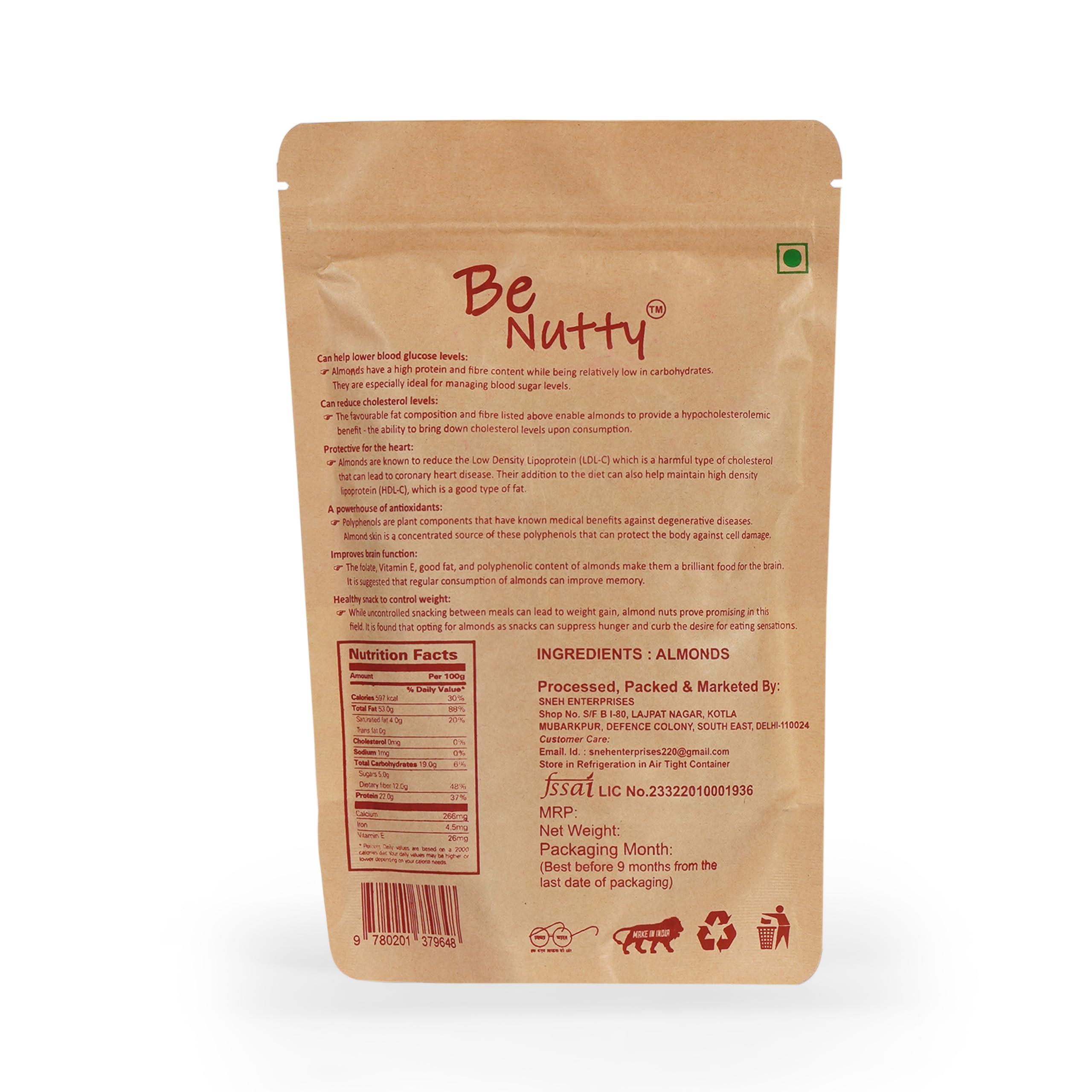 BeNutty BeNutty 100% Natural Premium Almonds | Badam Giri Nuts & Dry Fruits | High in Fiber & Boost Immunity | Real Nuts | Whole Natural Badam (250gm)