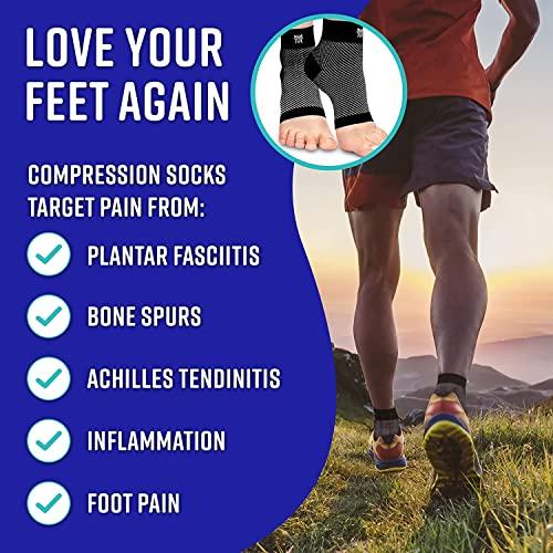 Bitly Bitly Bitly Plantar Fasciitis Compression sleeves - Better than Night Splint Socks, Shoe, Insoles, Inserts & Orthotics for Foot, Ankle Pain Relief for men, women, nurses, maternity, pregnancy, running & heel spur