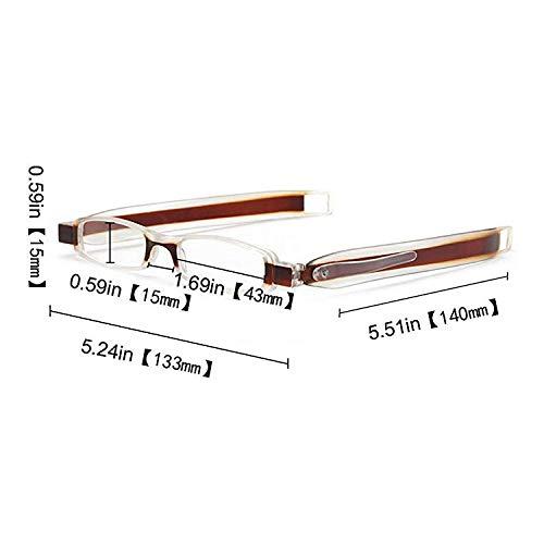 AEC AEC ID 180 Library 1 Rotating Tube Pen Clip Folding Reading Glasses (+1.75, Brown)