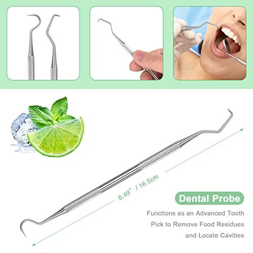 KuanStore Dental Tools, Professional Dental Pick Tools Kit, Teeth Cleaning Calculus Tool for Dentist, Personal Using, Pets Oral Care with Dental Mirror Dental Tooth Tartar Plaque Scraper Remover Dental Probe