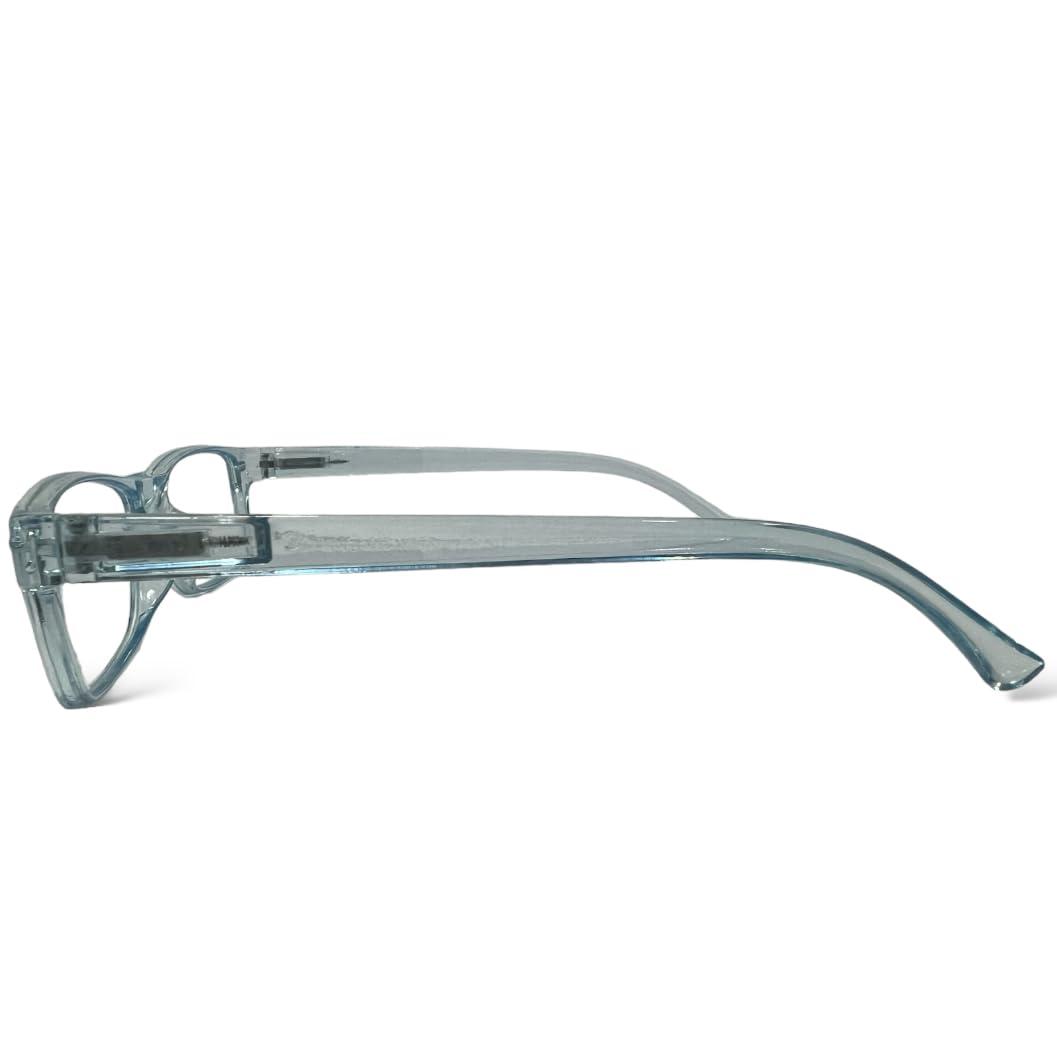 Generic Kishor Opticals| KAKA Reading Frames with Transparent Pouch/Case | Reading Glasses for Men and Women |+1 +1.25 +1.50 +1.75 +2 +2.25 +2.50 +2.75 +3 +3.50 Reading Power Number Glass (BLUE, 3.00)