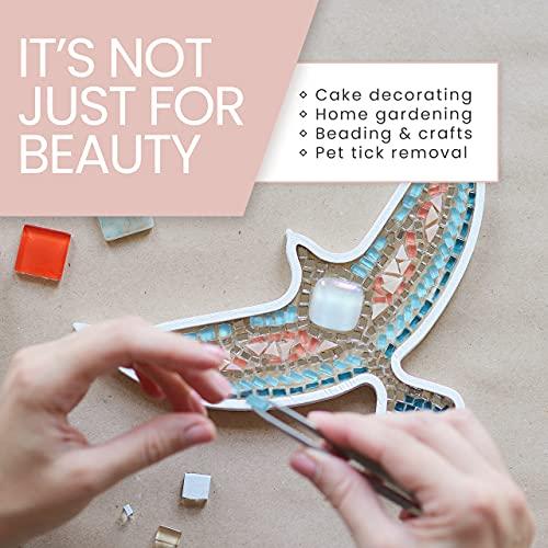 Tweezers Tweezers Set 4-piece - TweezerGuru Stainless Steel Slant Tip and Pointed Eyebrow Tweezer Set - Great Precision for Facial Hair, Ingrown Hair, Splinter, Blackhead and Tick Remover