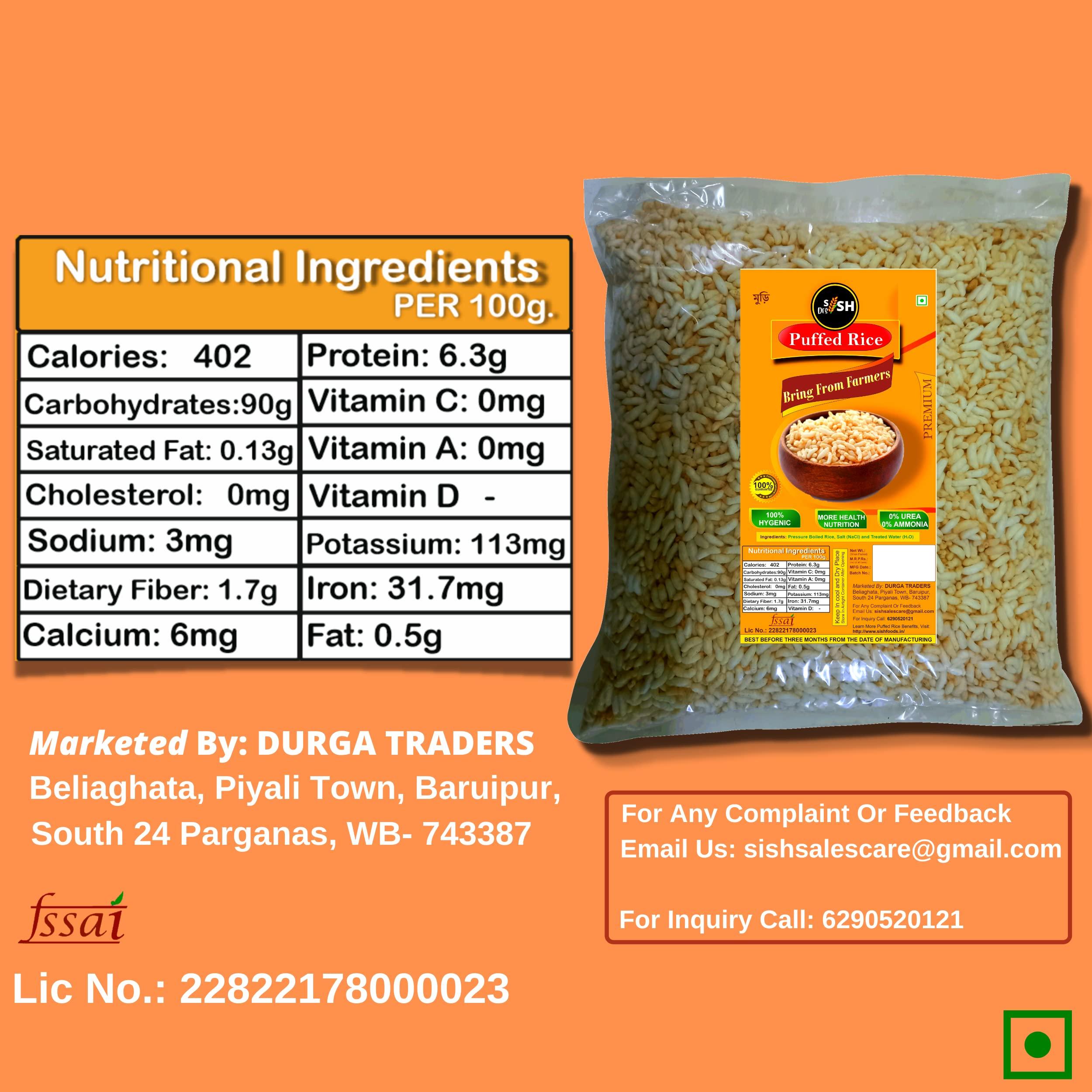 Sish Desi Sish Desi Urea Free Fresh Puffed Rice 1kg | Kurmura Murmura | Bengali Muri | Laiya Murmure