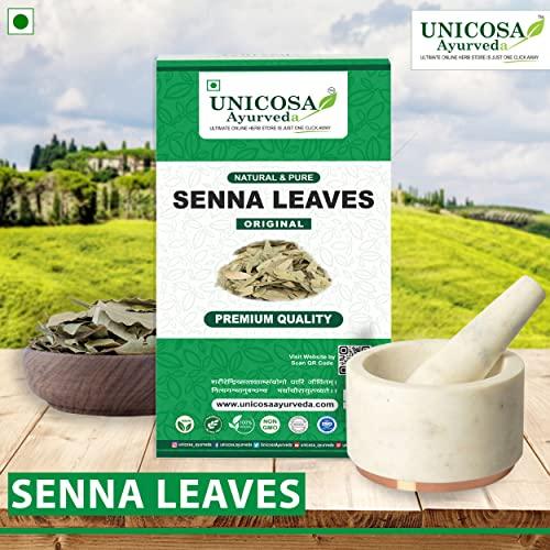 UNICOSA Ayurveda UNICOSA Ayurveda Natural Senna Leaf/Alexandrina/Cassia Angustifolia/Sonamukhi Patta/Sanay Patti, 400gm (200gm*2)