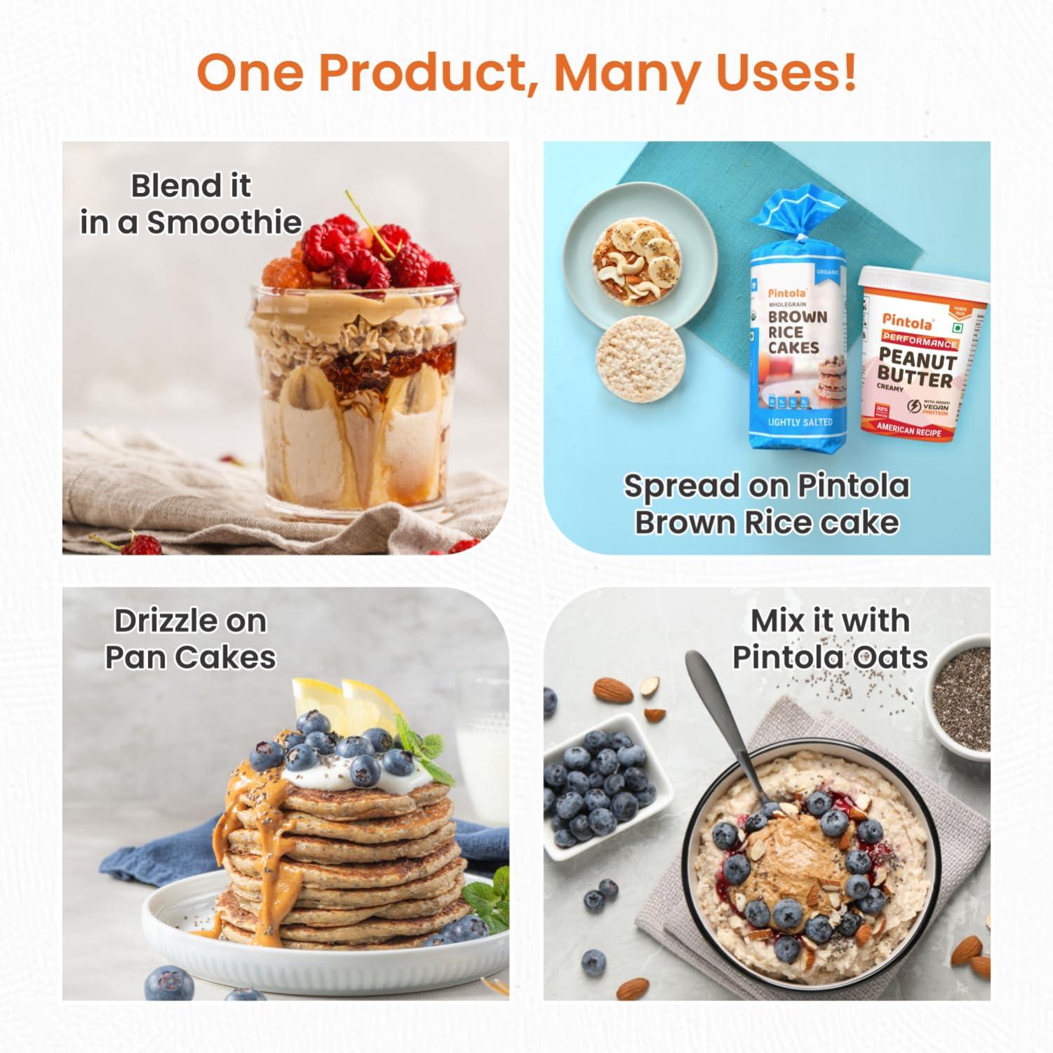 Pintola Pintola American Recipe Performance Series Peanut Butter (Crunchy) - 1kg | Vegan Protein | 32% Protein | High Protein & Fiber