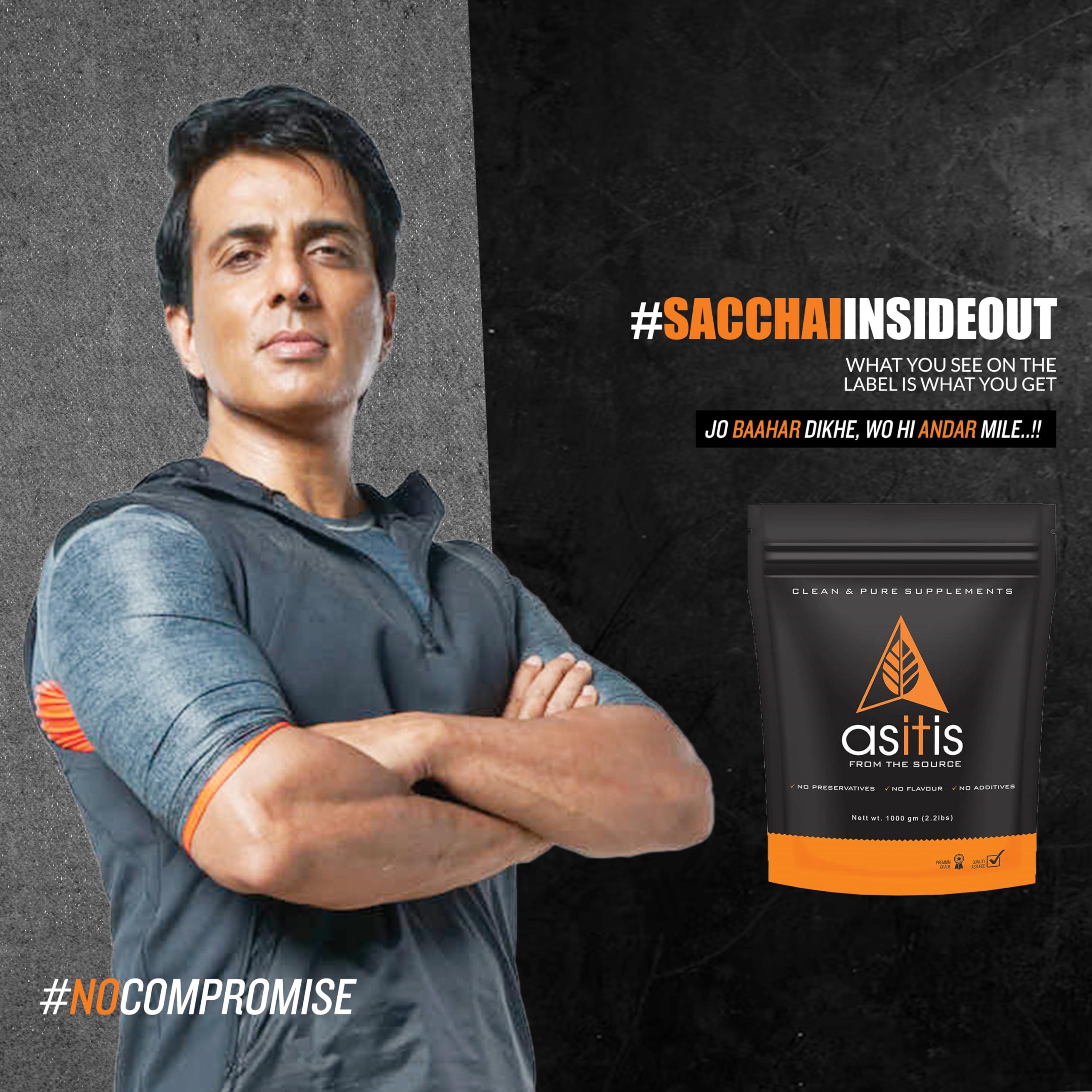 Asitis Nutrition AS-IT-IS Nutrition Whey Protein Concentrate, No Sunday Workout Pack - 780gms | Unflavoured | Lab tested