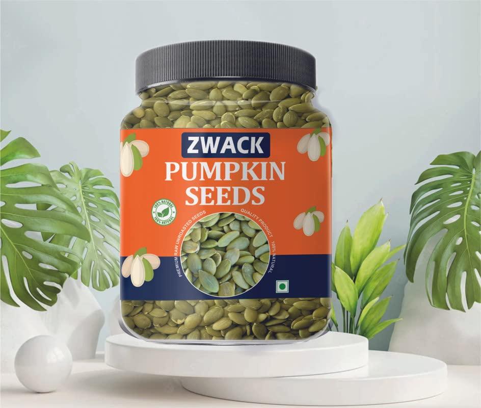 ZWACK ZWACK Organic Healthy Seeds, Superfood Fresh Nutritious Edible Seeds for Eating. Pumpkin Seed for Eating Rich Source of Omega 3, Protein, Vitamin & Minerals Kaddu Ke Beej (Pumpkin Seeds, 1 Kg)