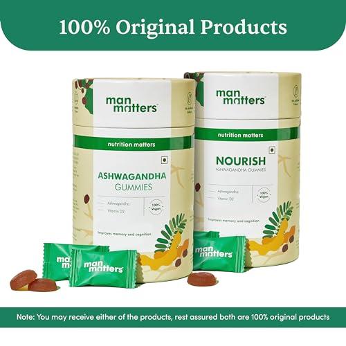 Man Matters Man Matters Ashwagandha Gummies & Biotin Gummies (120 Gummies) | 300mg Ashwagandha & Biotin | Nourishes Hair, Promotes Recovery, Enhances Well-Being, With Vit A, Vit C, Vit E, Zinc & DHT Blocker