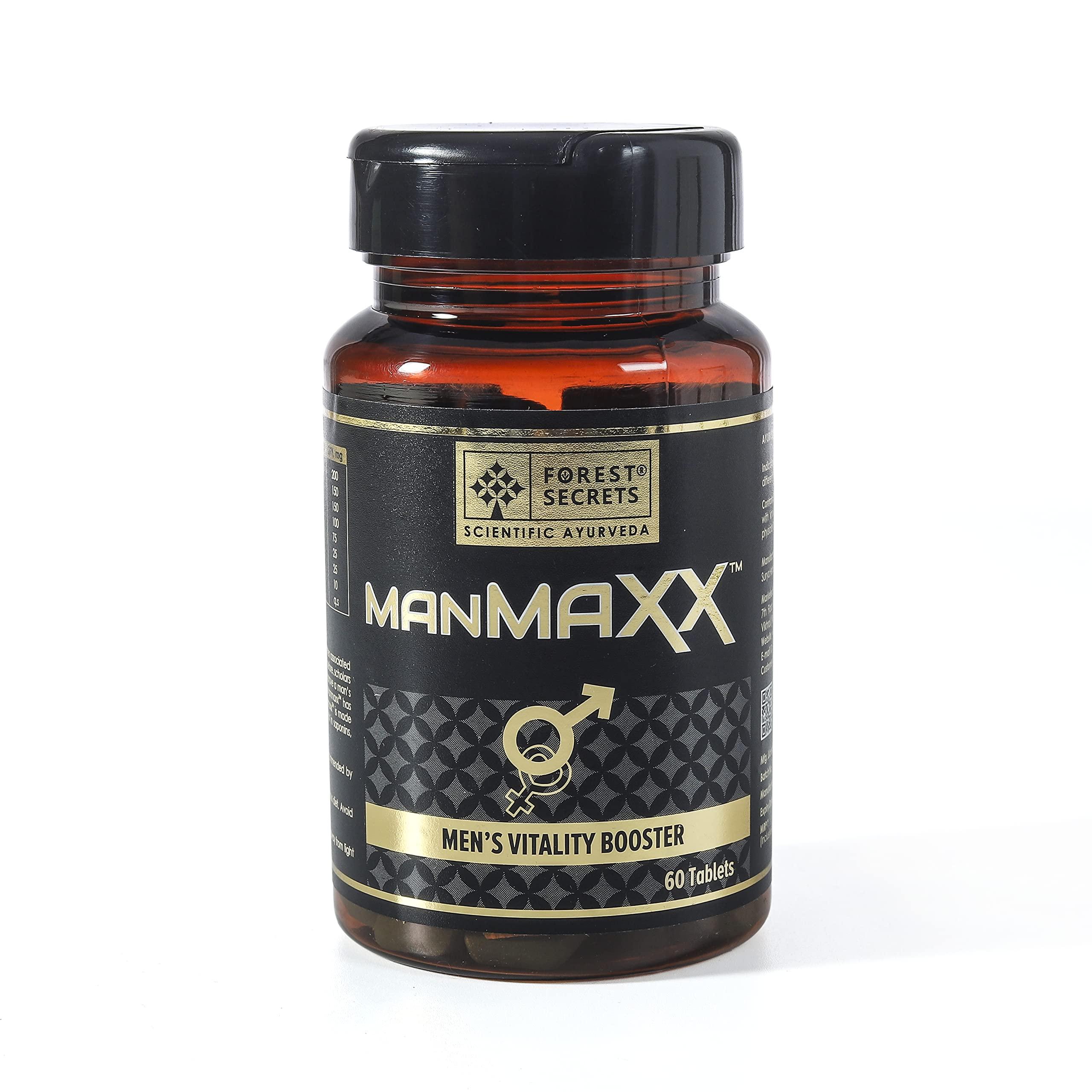 FOREST SECRETS Forest Secrets Manmaxx- Men\'s Vitality Booster, 60 tablets | For Stamina & Energy Booster For Men| Enriched Shilajit & Ashwagandha (Pack of 1)
