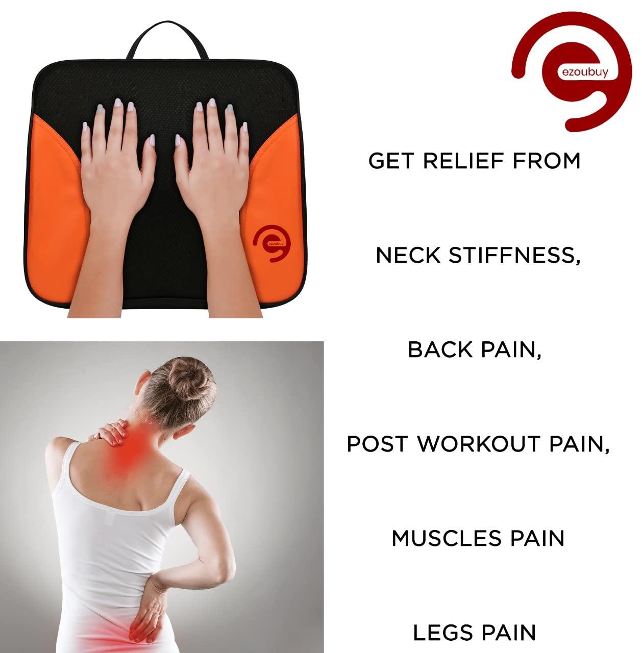 ezoubuy ezoubuy Shiatsu Back Cushion Massager with Rolling Massage Heads | For home, office, car | With Car adapter & electric adapter inclusive | Soft & Breathable Design | Free Wire Extension