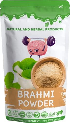 Natural and Herbal Products 100% Organic Brahmi Powder | Bacopa Monnieri For Hair Growth & Hair Care - (100g) | Edible, Drinking, Eating, Brain | Kids | Skin & Face | Pure Herbal Natural | Juice Memory Leaf Organic