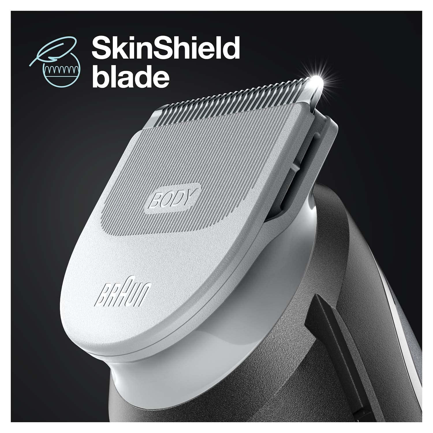 Braun Braun Body Groomer 3 for Men from Gillette, BG3340, Manscaping Tool, SkinShield Technology, Sensitive Comb, Lifetime Sharp Metal Blade, Body Groomer for Men, Gray/Black