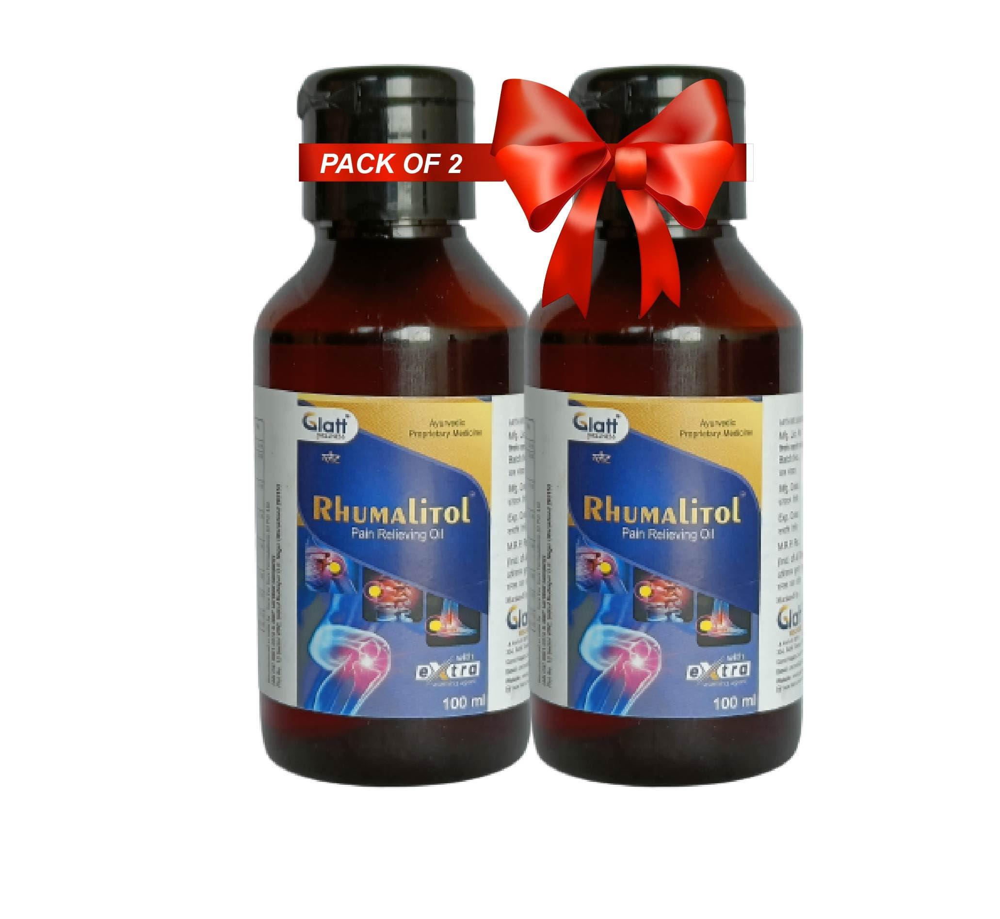 Glatt Rhumalitol Pain Relief Oil (100ML) | Swift Relief for Joint and Muscle Discomfort (Pack of 2)