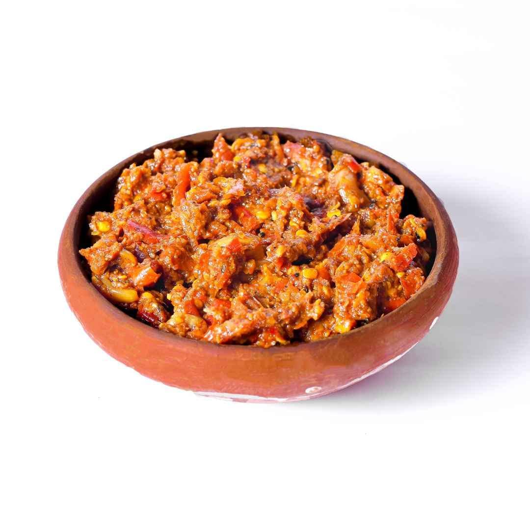 JhaJi - Taste of Mithila JhaJi - Taste of Mithila Store\'s Lal Mirch Lahsun Chutney | Bihari Style Homemade| Tangy, Spicy, Sour and Chatpata |Chopped Banarasi Lal Mirch | Sun-Dried. No Artificial Preservatives & Colors - 250g