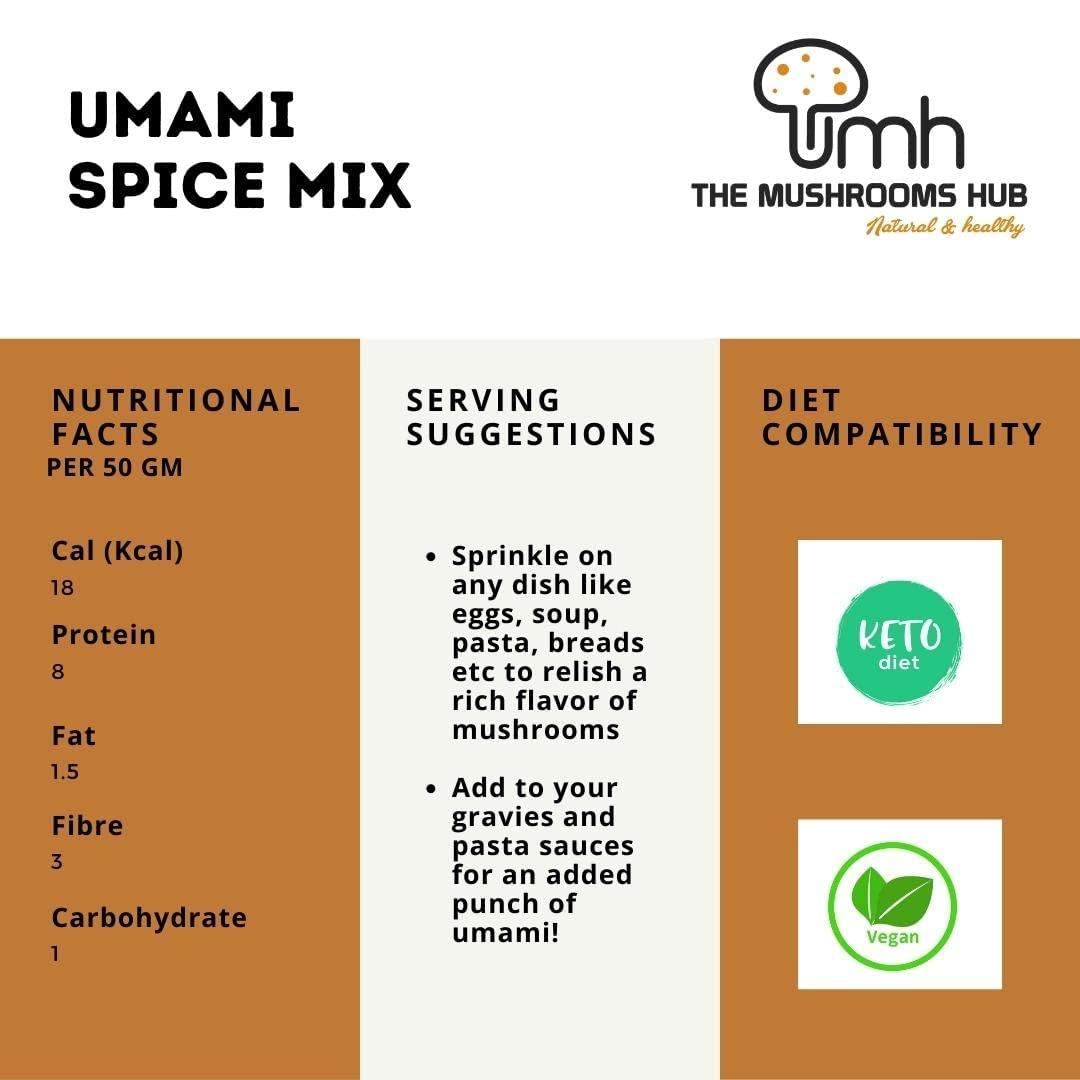 THE MUSHROOMS HUB The Mushrooms Hub all purpose Umami Spice Mix ( Mushroom Flavour), 50 Gm x 1