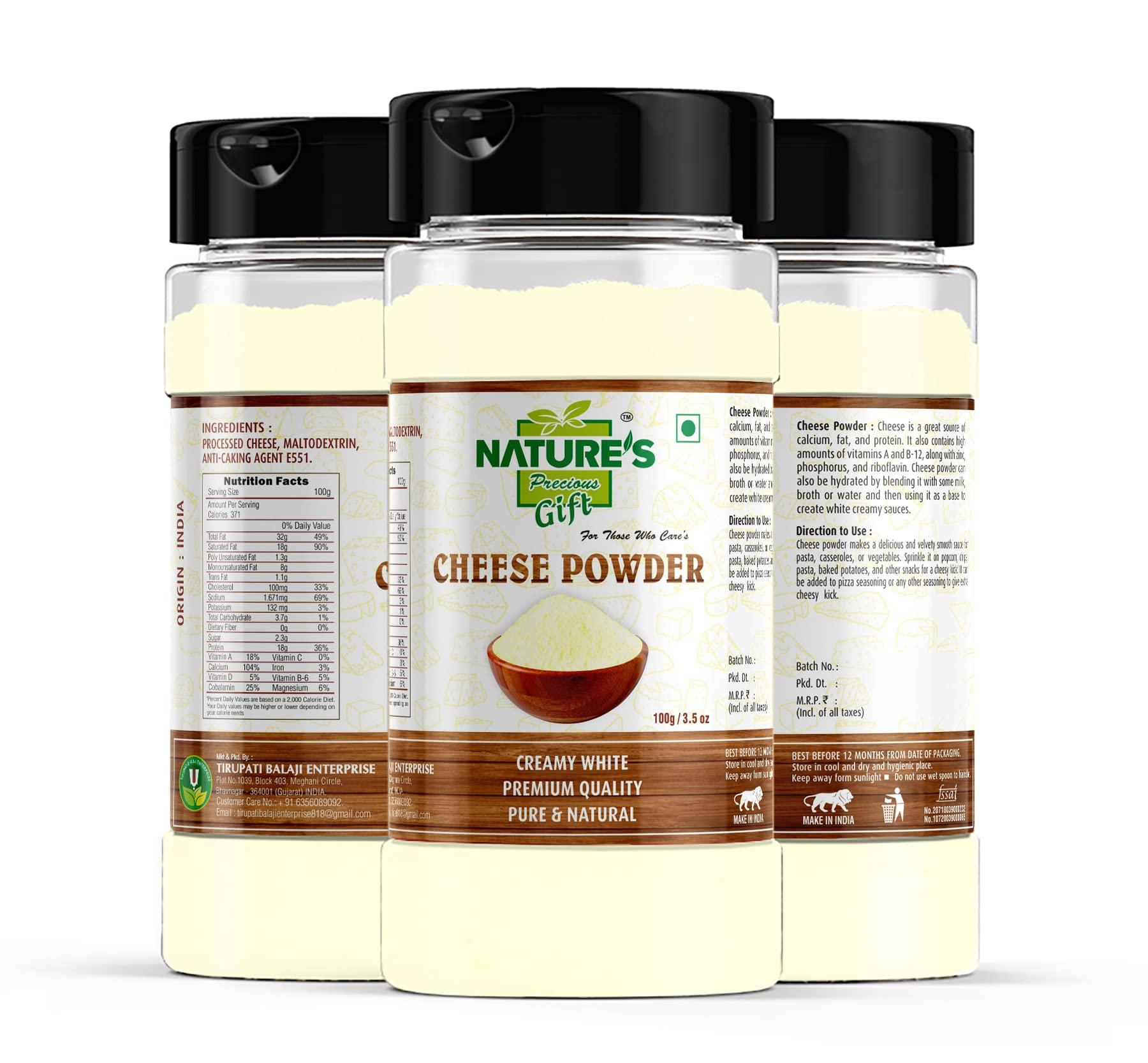 NATURE'S Precious Gift NATURE'S Precious Gift - Tomato Powder, Cheddar Cheese Powder, Cheese Powder(Milky) & Cheddar Cheese Powder(Orange) - 100 gm Each Spice Jar