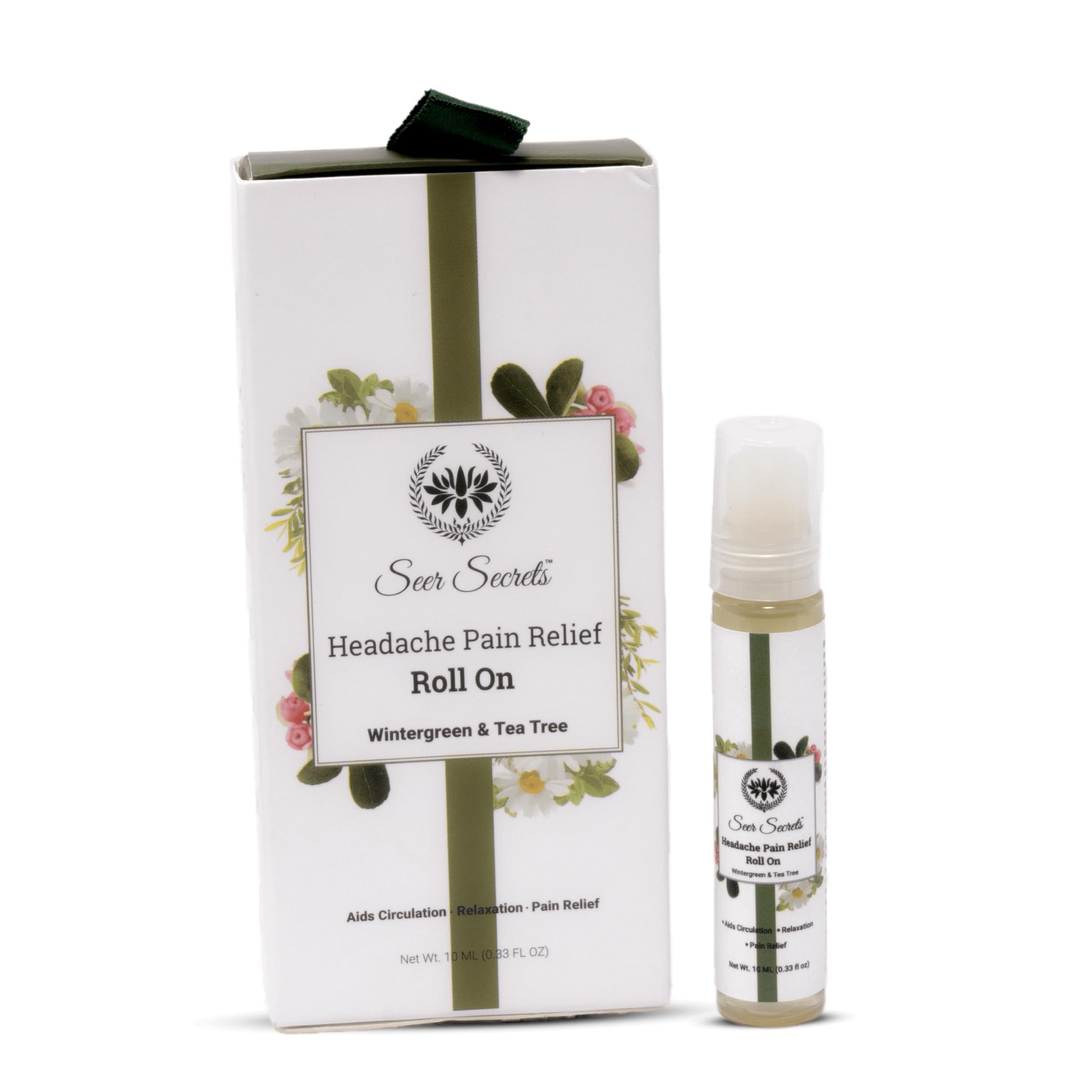 Seer Secrets Seer Secrets Roll-On for Potential Relief From Headaches | May Contain Eucalyptus and Peppermint Oil | 100% Pure and Natural | Easy Application | Relaxing - 10ml