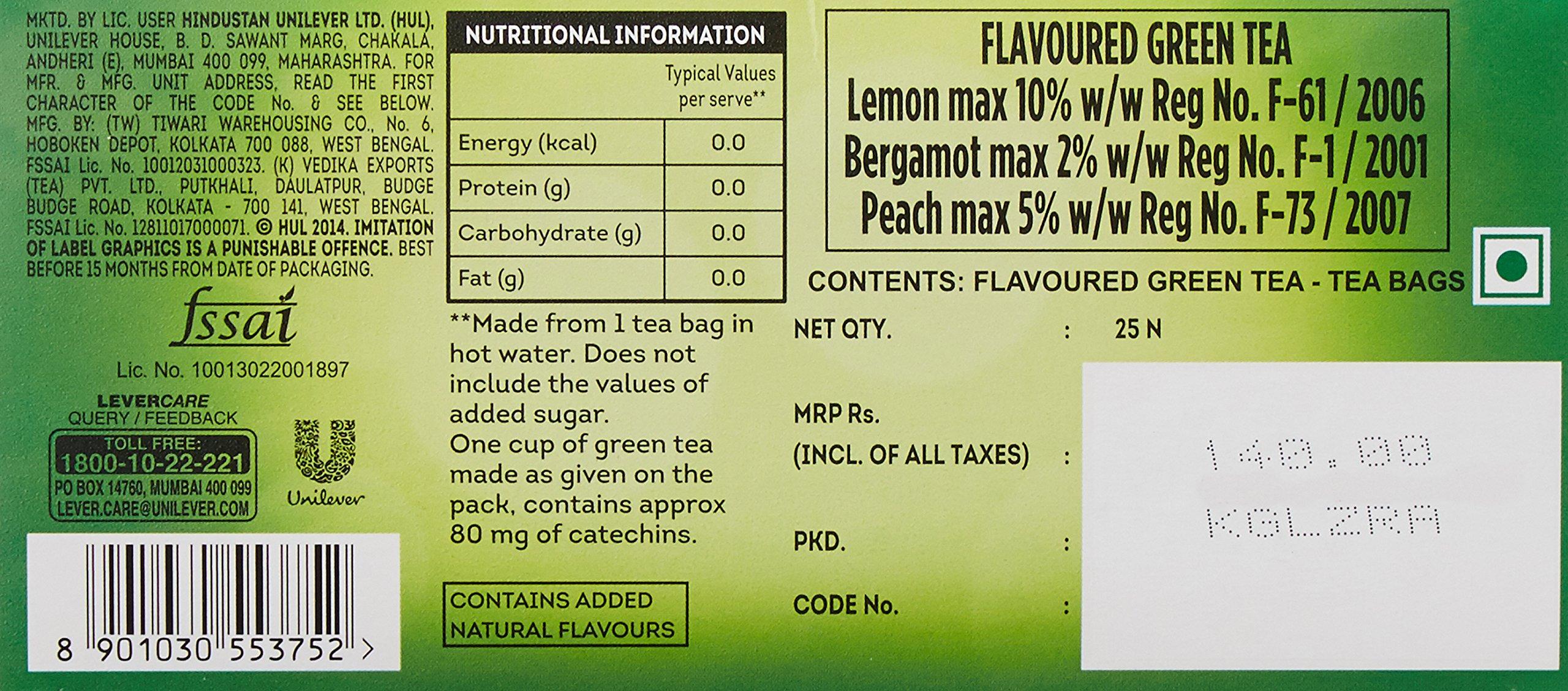 Lipton Lipton Lemon Zest Green Tea Bags, (25 Pieces)