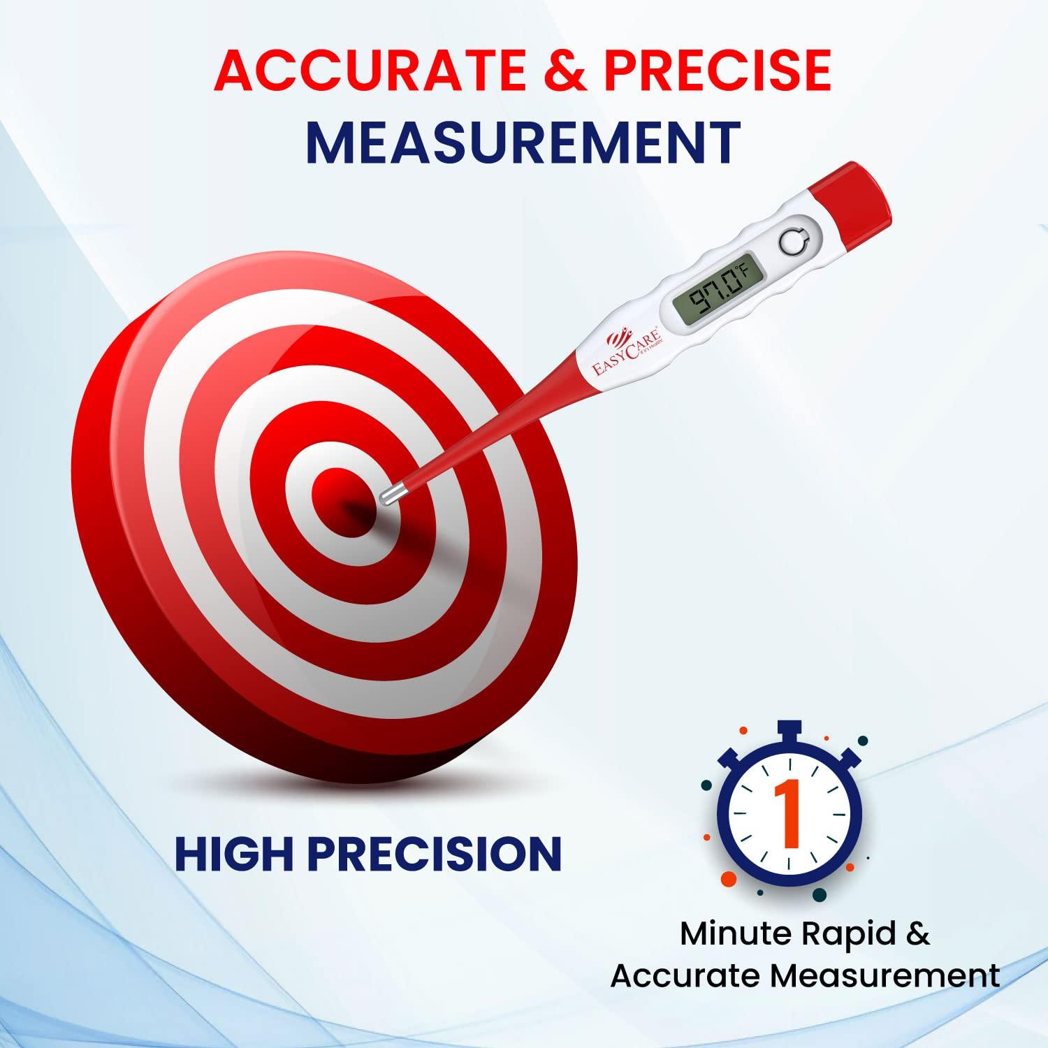 EASYCARE EASYCARE (EC5130) Waterproof Flexible Tip Digital Thermometer with Storage Case - Fever Alarm, Accurate & Reliable Temperature Measurement - Convenient and User-Friendly