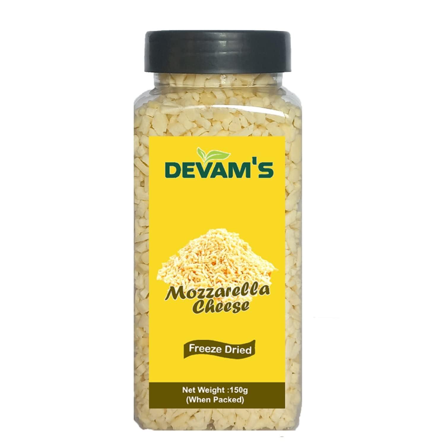 Devam's DEVAM'S Grated Mozzarella Cheese, 150 Grams (Freeze Dried, Natural, Long Shelf Life)