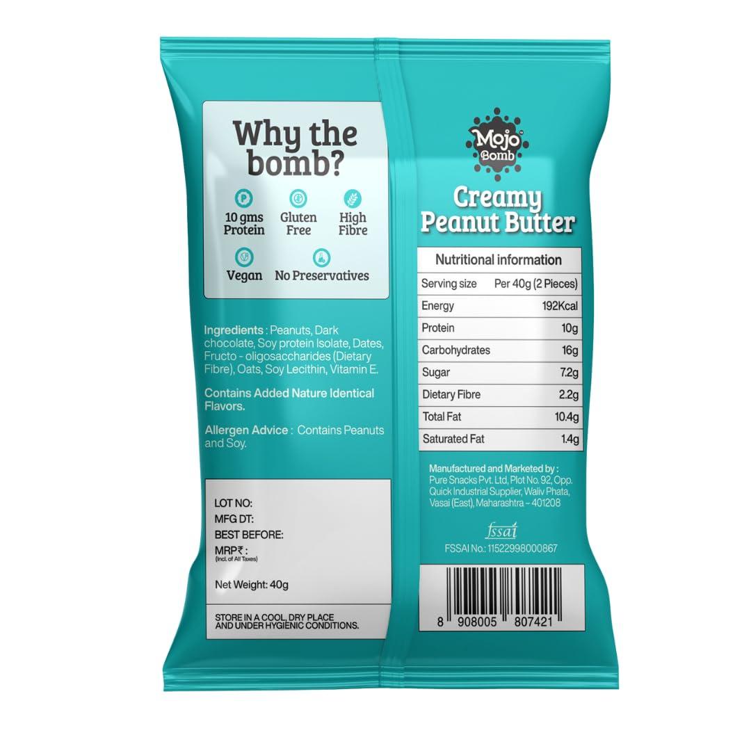 Mojo Bar Mojo Bar Protein Bombs Variety Pack | Peanut Butter, Hazelnut & Mocha | Daily Protein Snack | 10g Protein | Pack of 6 x 40g Protein Balls | Vegan, Gluten Free & No Preservatives