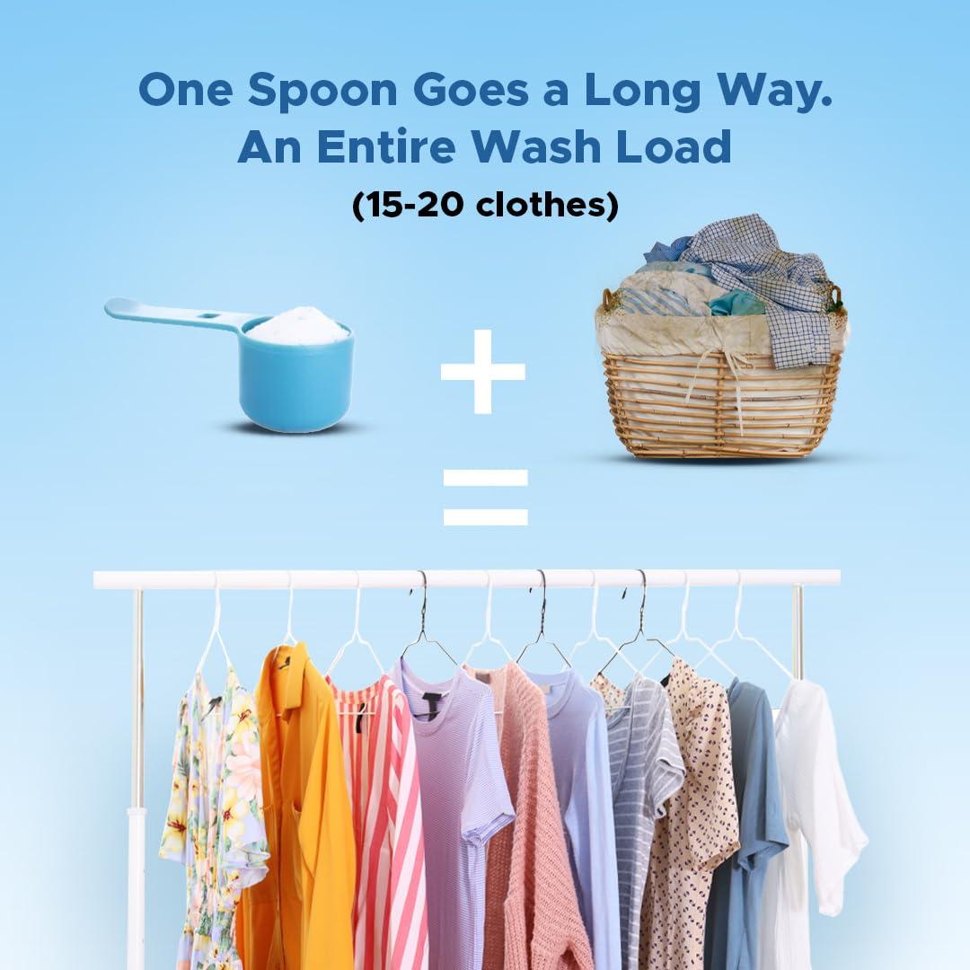 ETHIEK Ethiek Concentrated Detergent Powder (400g) & Fabric Conditioner (0.5L), Natural & Organic Detergent with 3X Power for Tough Stains and After Wash Fabric Softener, For Top & Front Load Machine - Combo