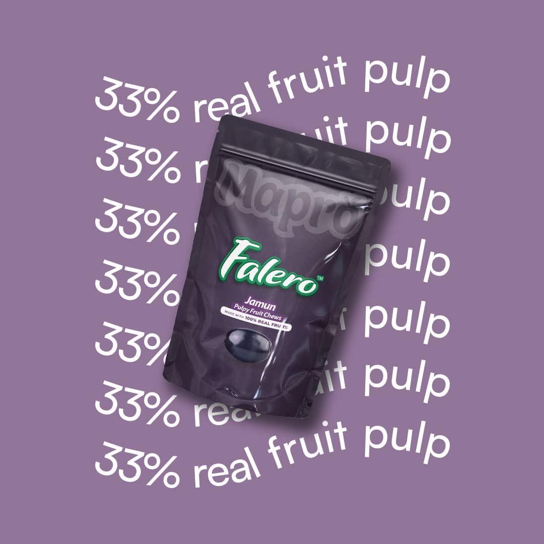 Falero Falero Fruit Chews, 175 gm, Potassium, Soluble Fibres, Vitamin C, 50 Fruit Chews(Pack of 2) (Strawberry & Jamun)