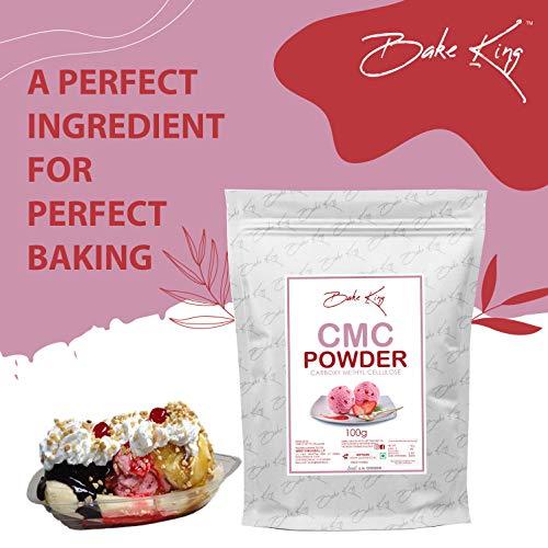 BAKE KING BAKE KING CMC Powder (Carboxymethyl Cellulose) 100G for Ice Creams, Food Grade | Soft, Smooth and Creamy | Raising Ingredient Powder | Instant Ice Creams That Improves Texture & Softness
